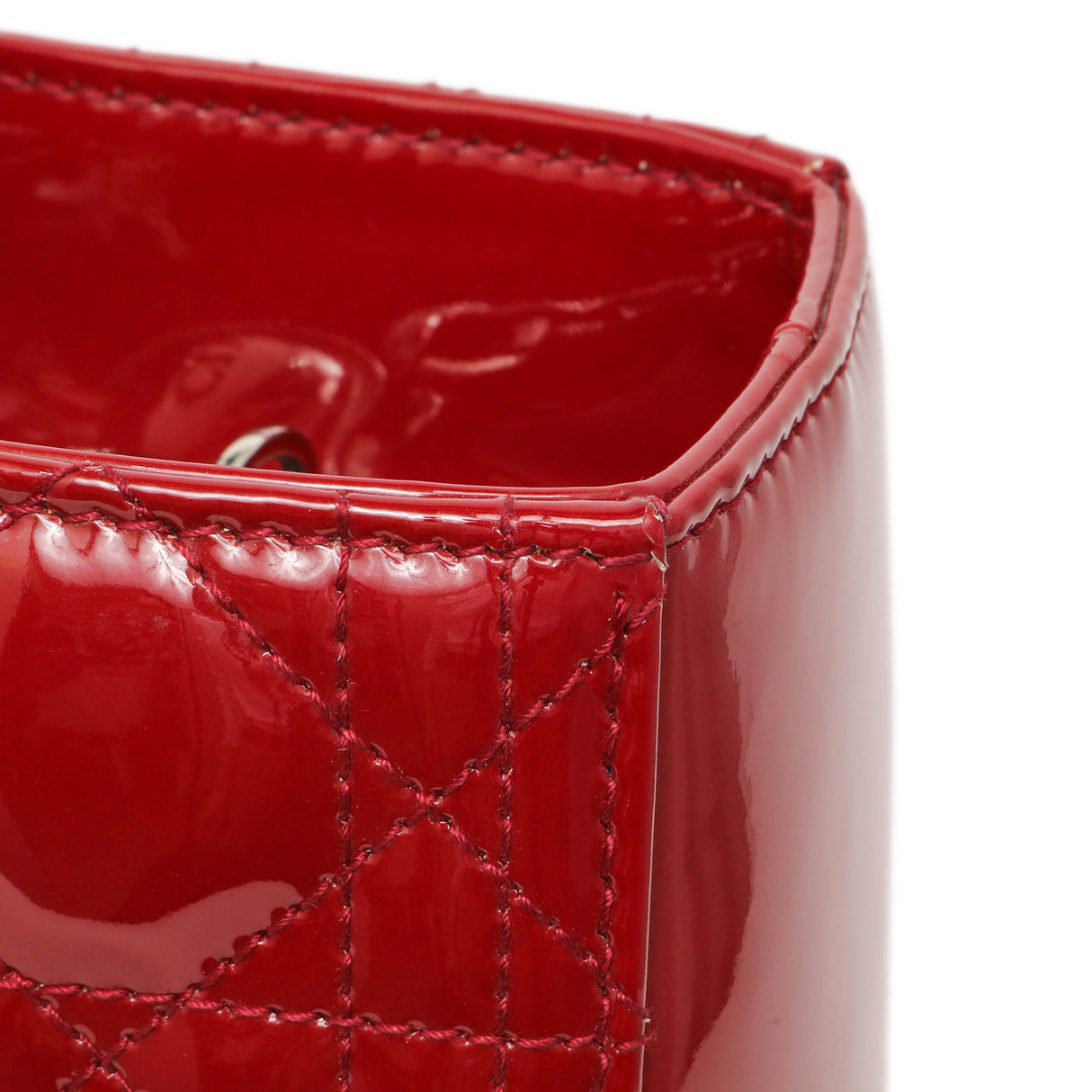 Christian Dior Red Patent Cannage Large Lady Dior Handbags Christian Dior