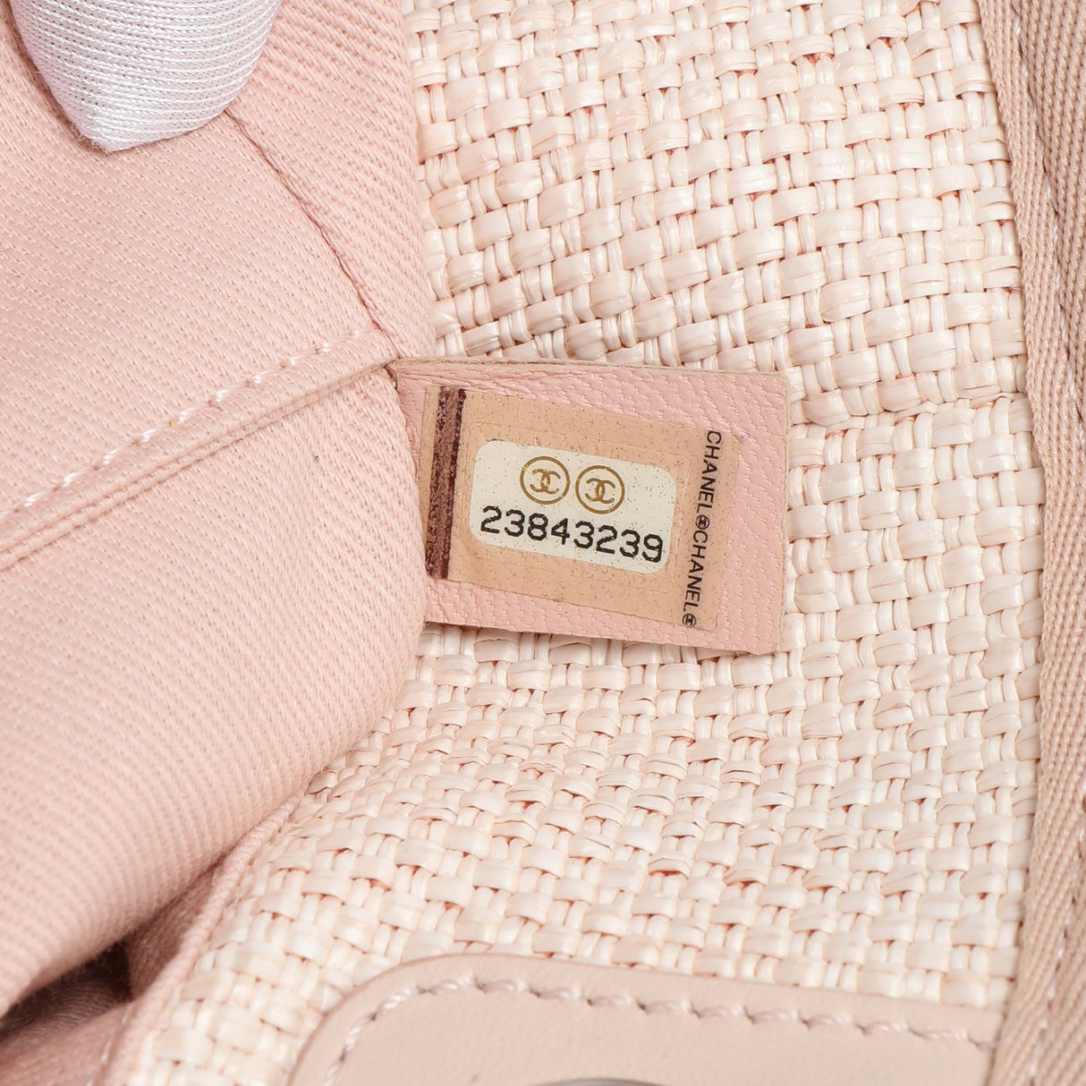Chanel Light Pink Woven Straw Raffia Small Deauville Tote Handbags Chanel