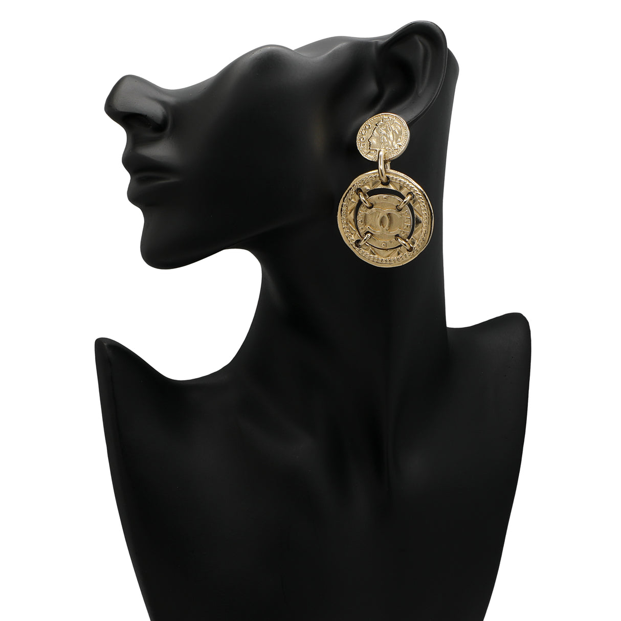 Chanel Round CC Coin Clip On Earrings Designer Jewellery Chanel