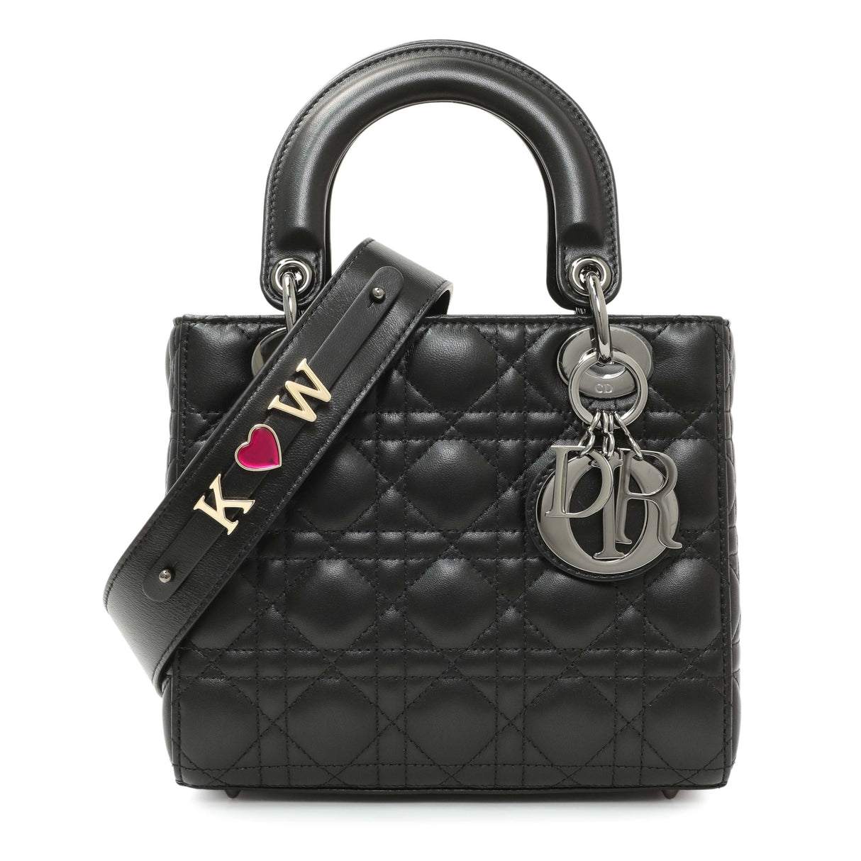 Christian Dior Black Lambskin Cannage Small My ABCDior Lady Dior Handbags Christian Dior