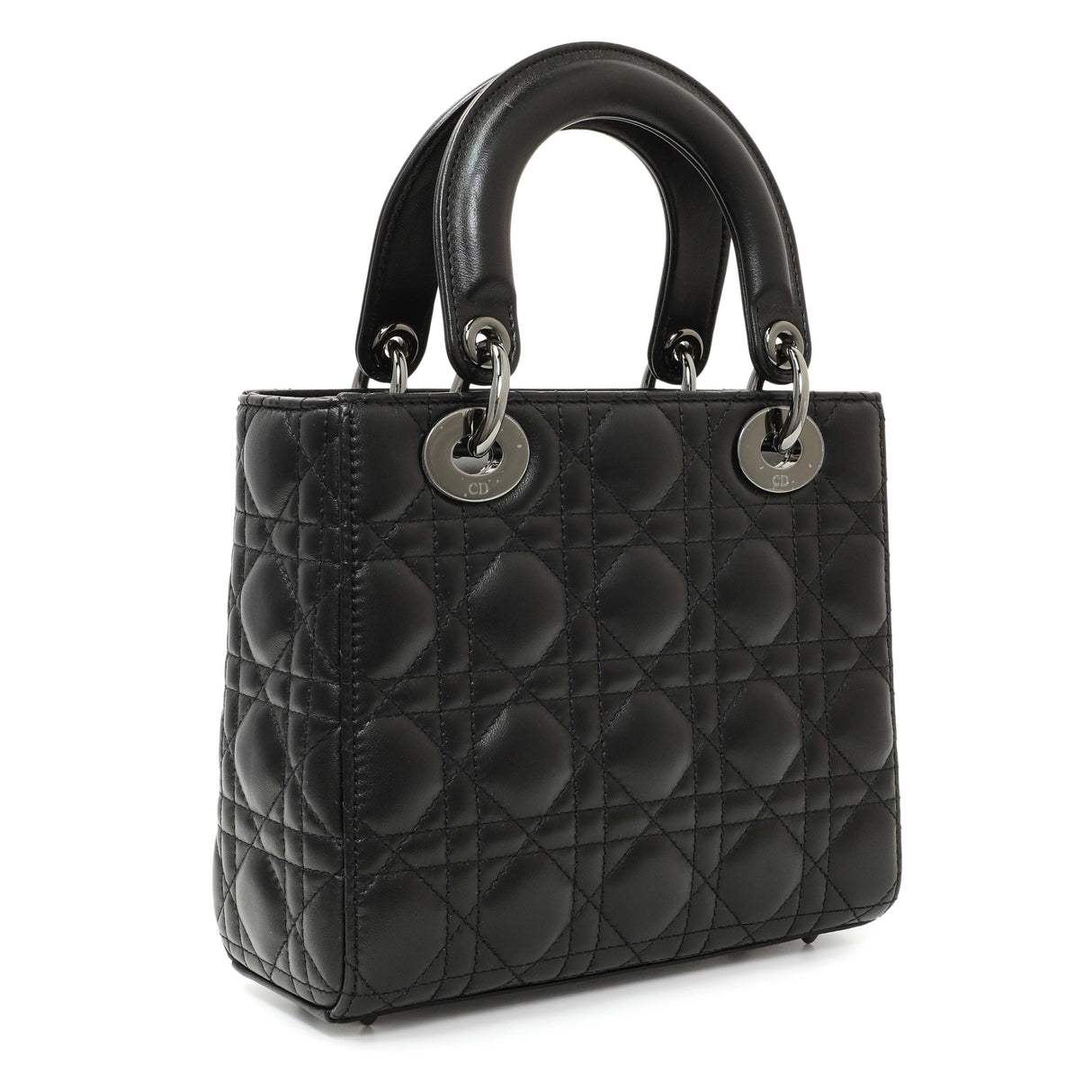 Christian Dior Black Lambskin Cannage Small My ABCDior Lady Dior Handbags Christian Dior