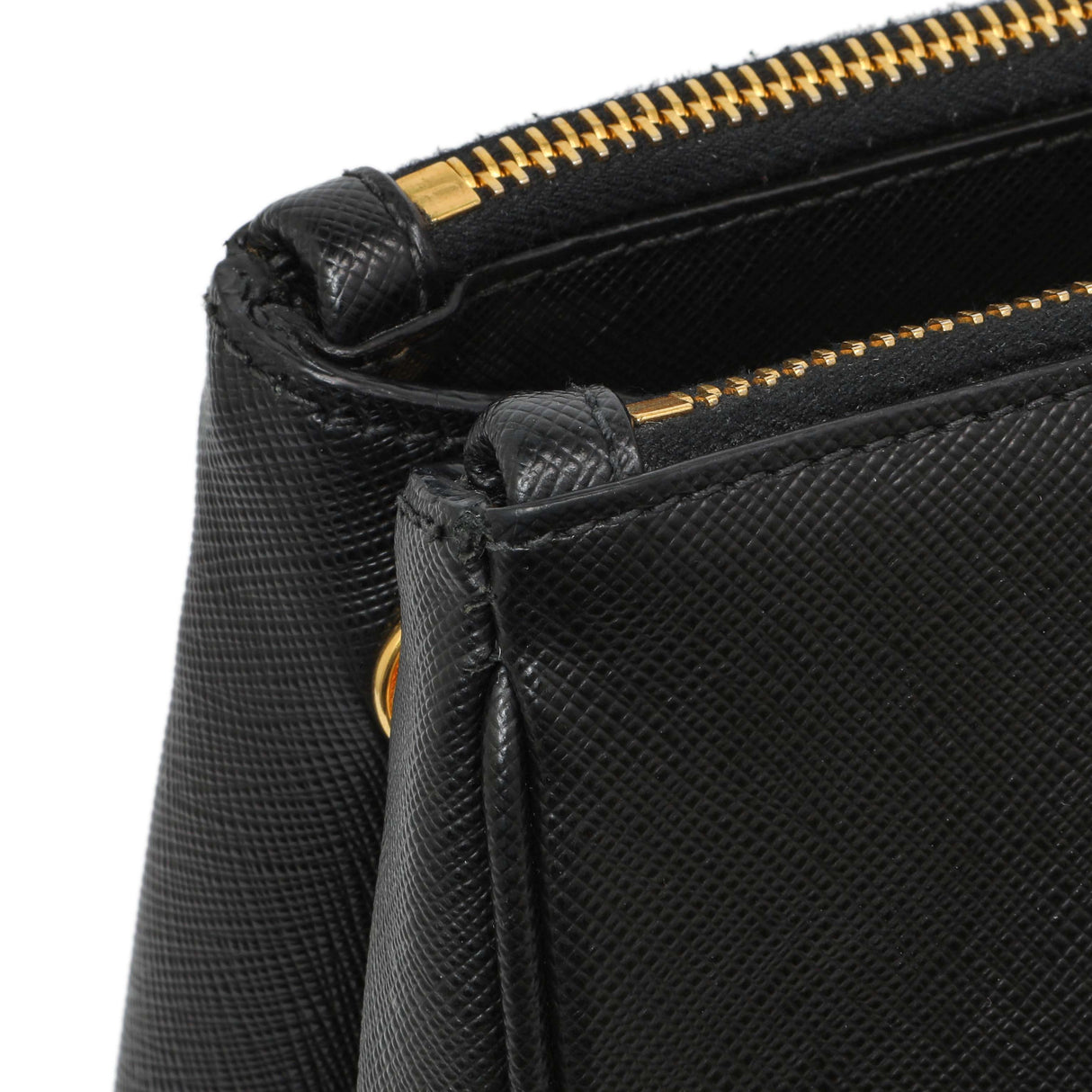 Prada Black Saffiano Small Galleria Double Zip Tote Handbags Prada