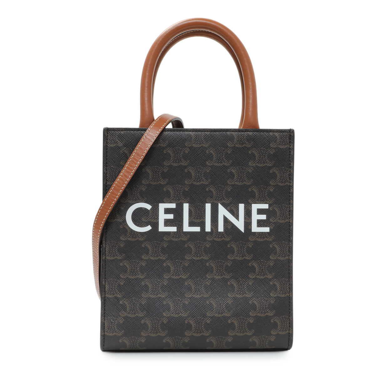 Celine Triomphe Canvas Calfskin Mini Vertical Cabas
