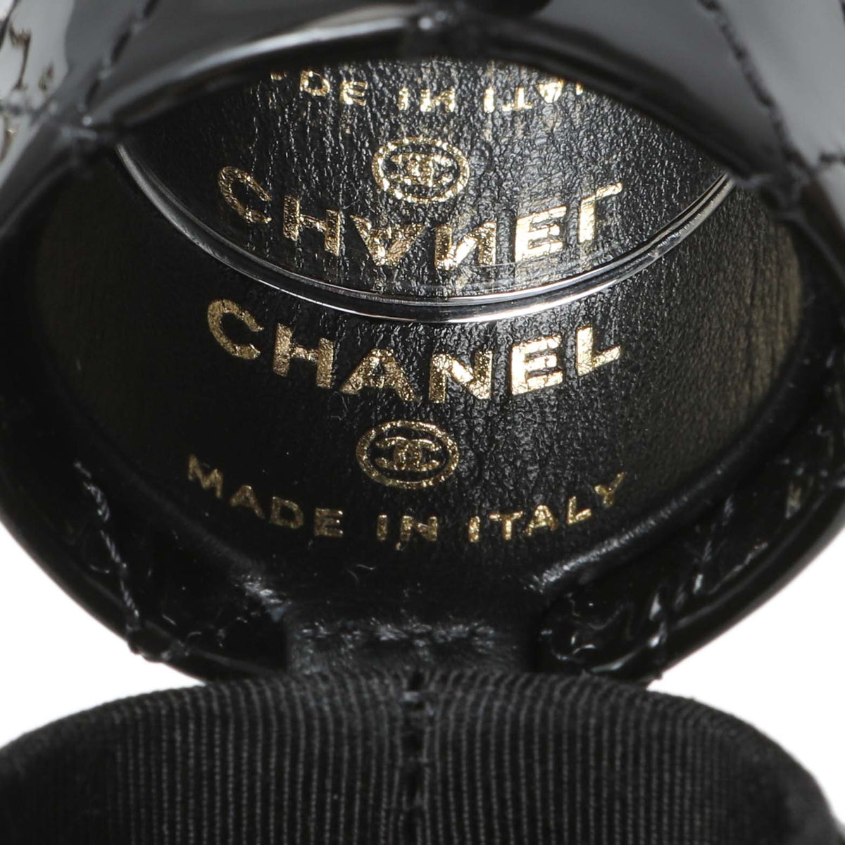 Chanel Black Patent Lipstick Case On Chain Accessories Chanel
