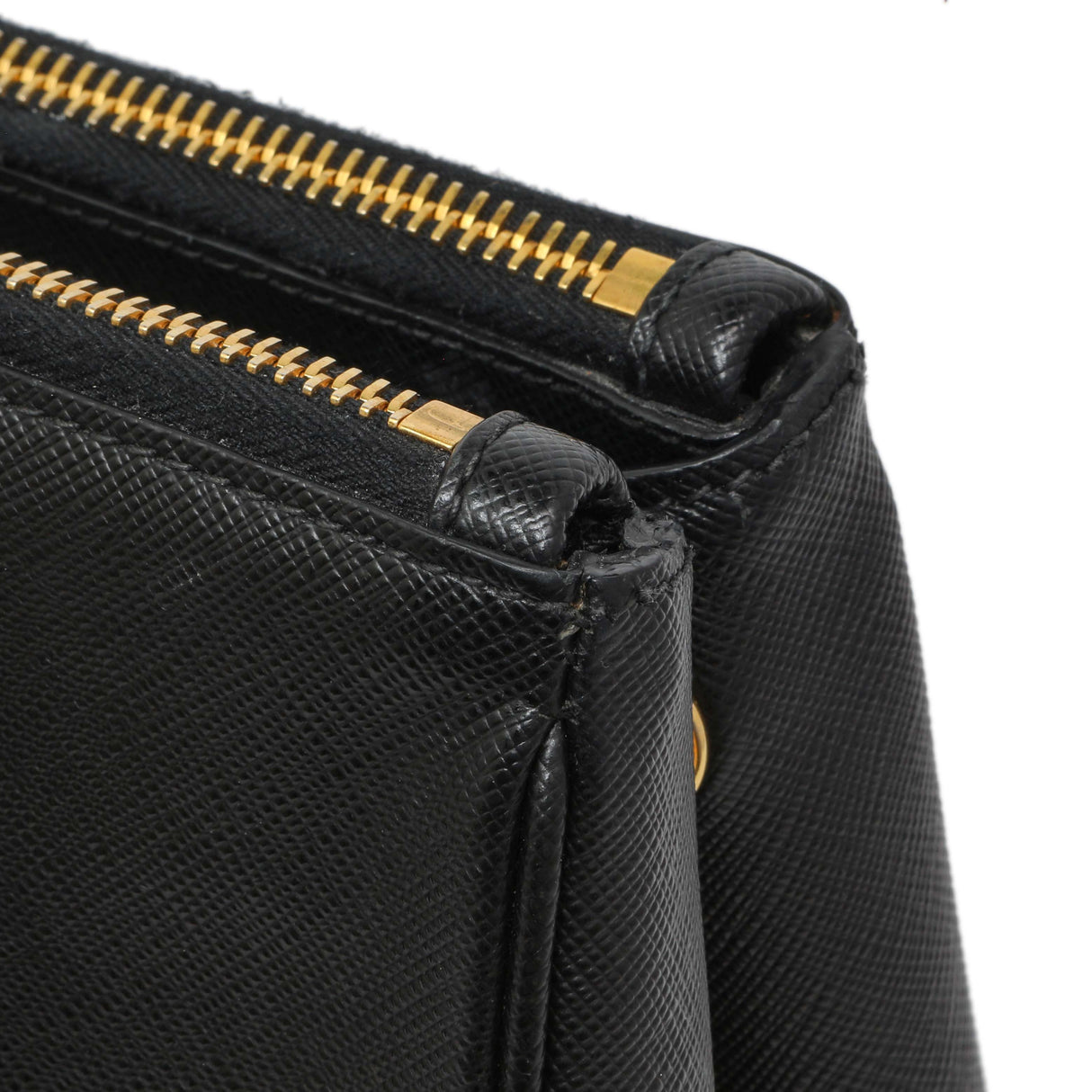 Prada Black Saffiano Small Galleria Double Zip Tote Handbags Prada