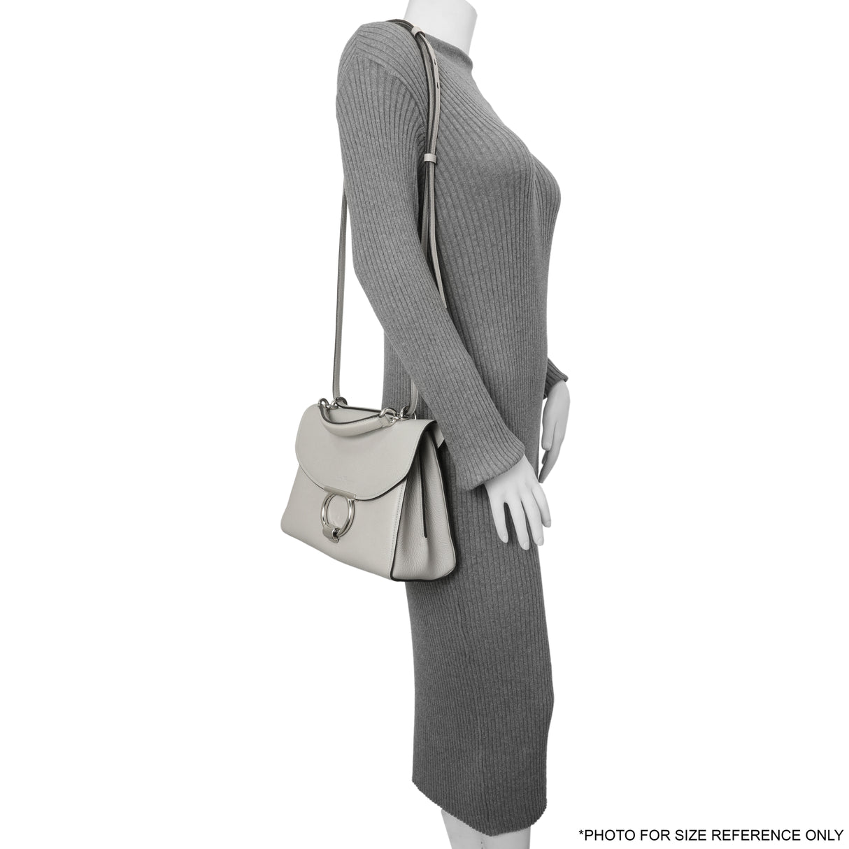 Salvatore Ferragamo Grey Calfskin Small Margot Top Handle Handbags Salvatore Ferragamo
