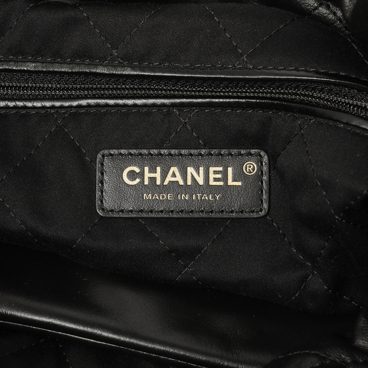 Chanel Black Quilted Shiny Calfskin Small 22 Handbags Chanel