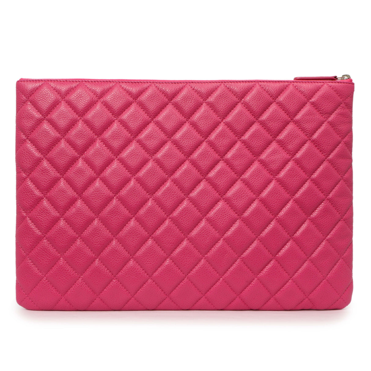 Chanel Pink Quilted Caviar Large Cosmetic Case Handbags Chanel