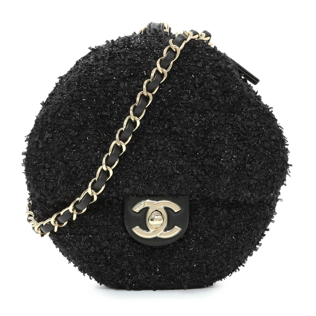 Chanel Black Tweed Coco Beach Expandable Barrel Bag