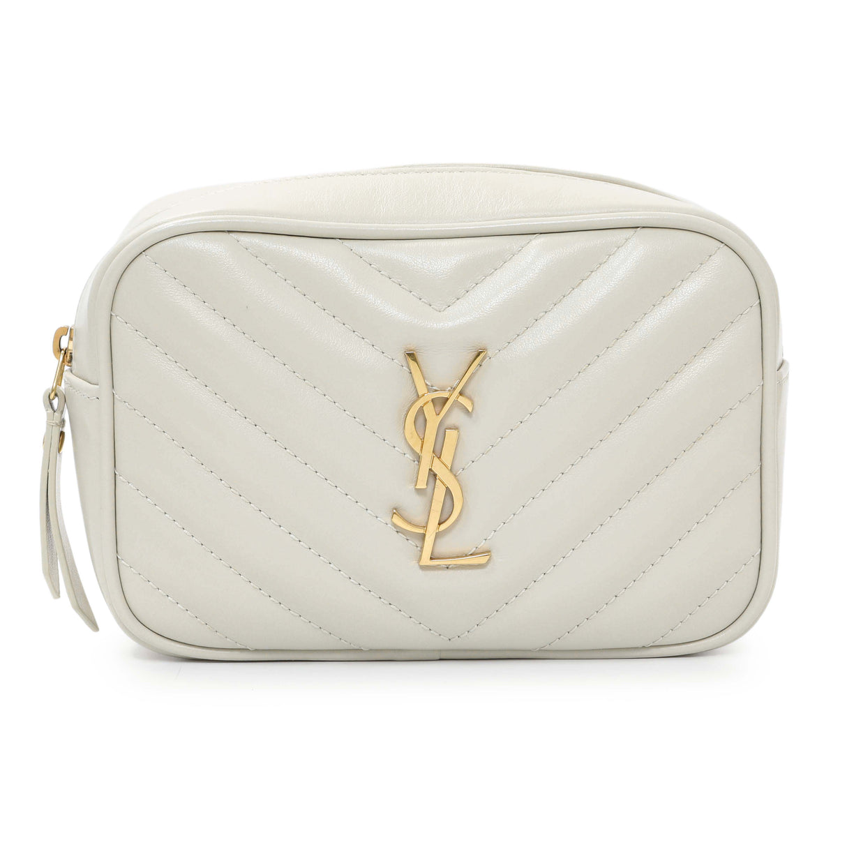 Saint Laurent Cream Calfskin Matelasse Monogram Lou Belt Bag Handbags Saint Laurent