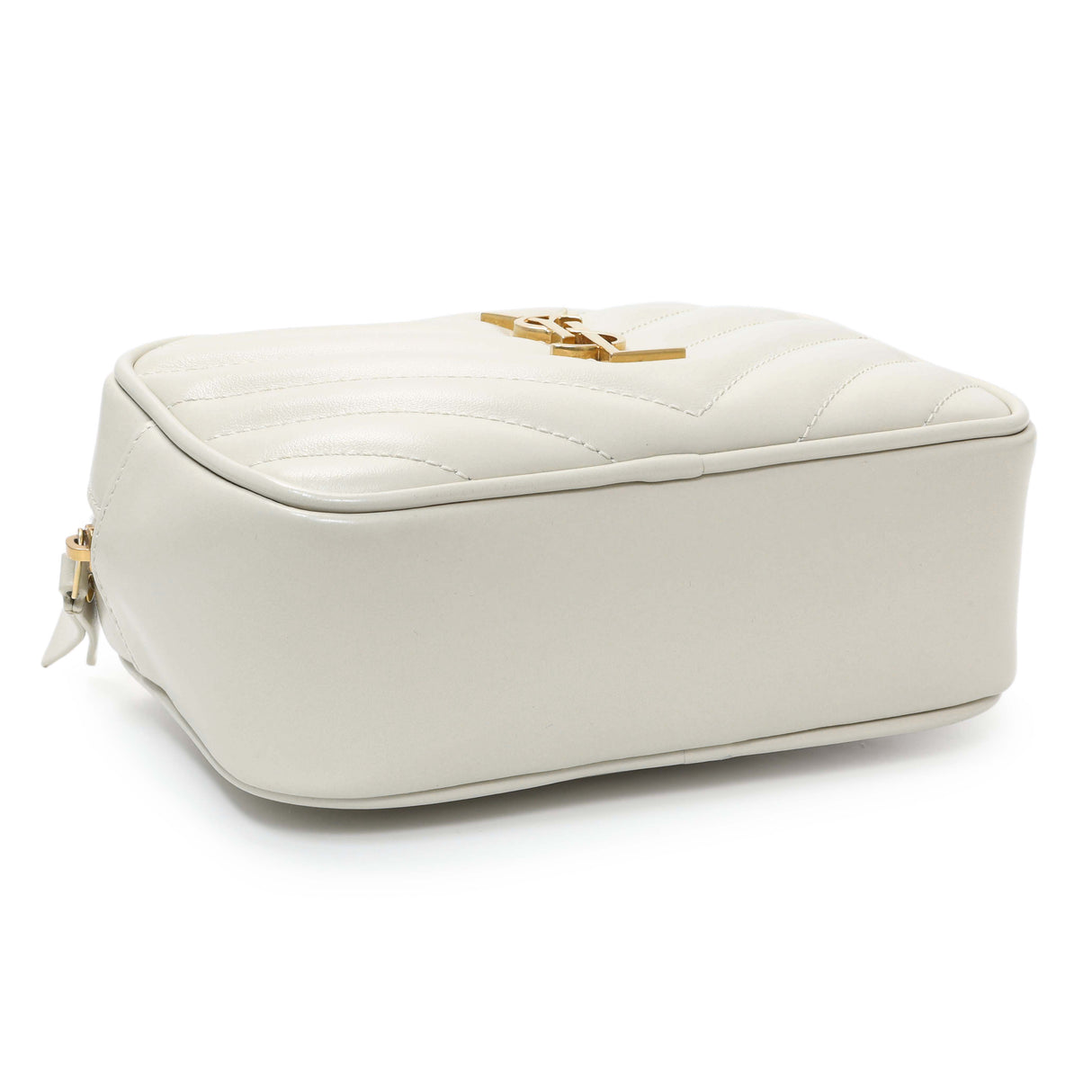 Saint Laurent Cream Calfskin Matelasse Monogram Lou Belt Bag Handbags Saint Laurent