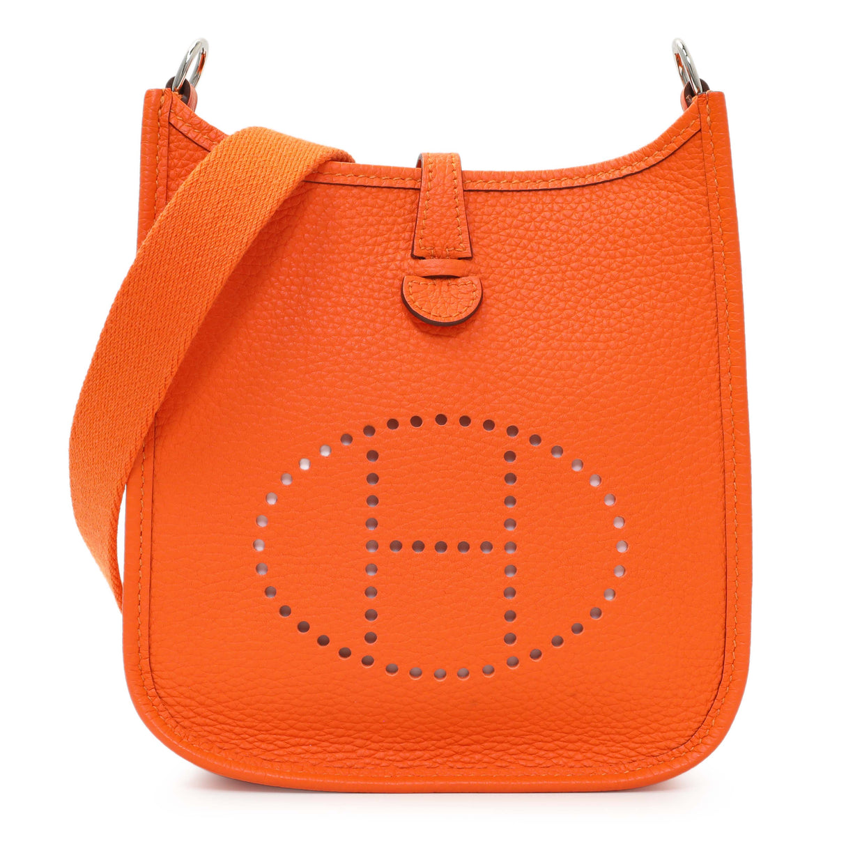 Hermes Orange Clemence Evelyne TPM Handbags Hermes
