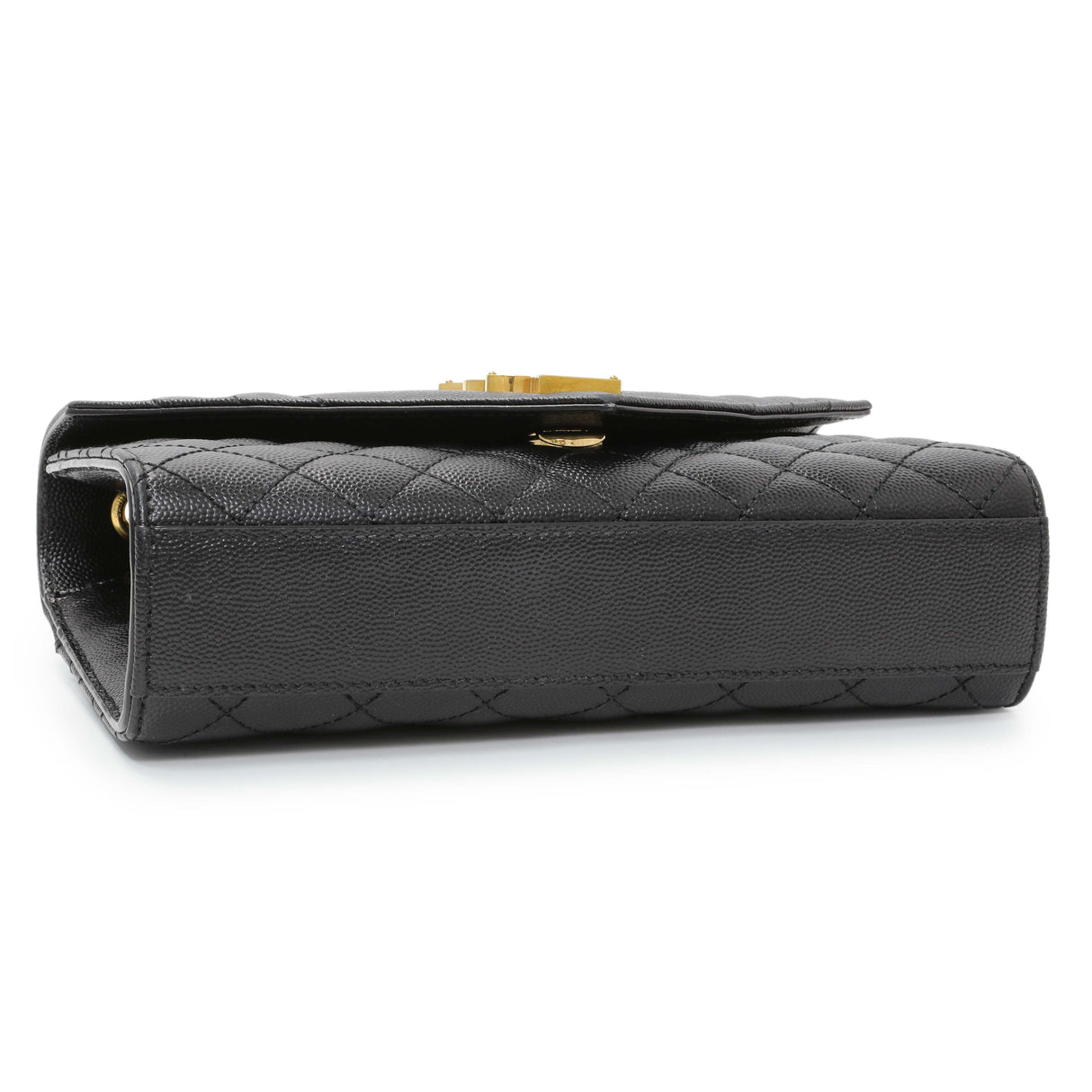 Saint Laurent Black Grain De Poudre Textured Mixed Matelasse Triquilt Small Monogram Satchel Handbags Saint Laurent