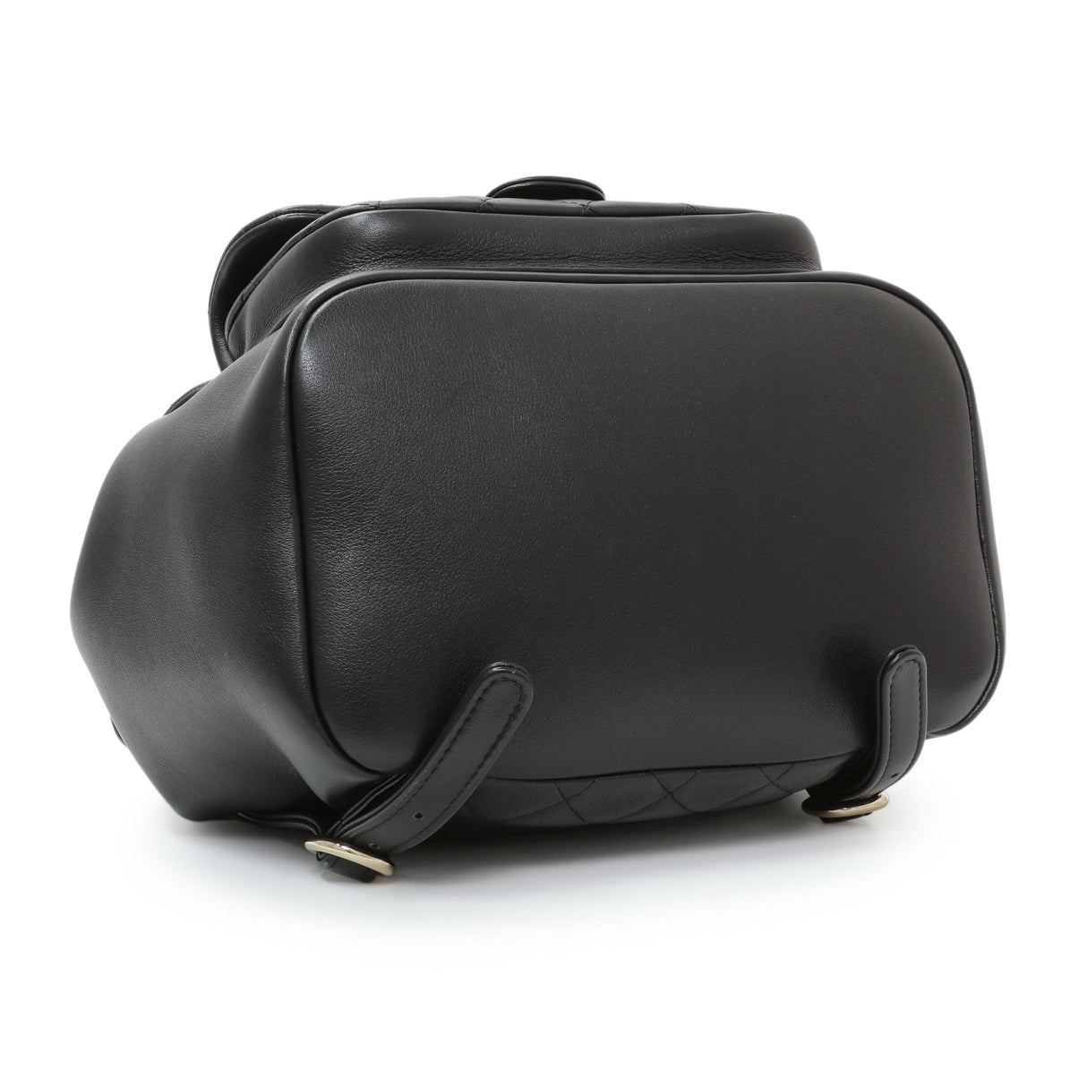 Chanel Black Lambskin Quilted Large Duma Drawstring Backpack Handbags Chanel