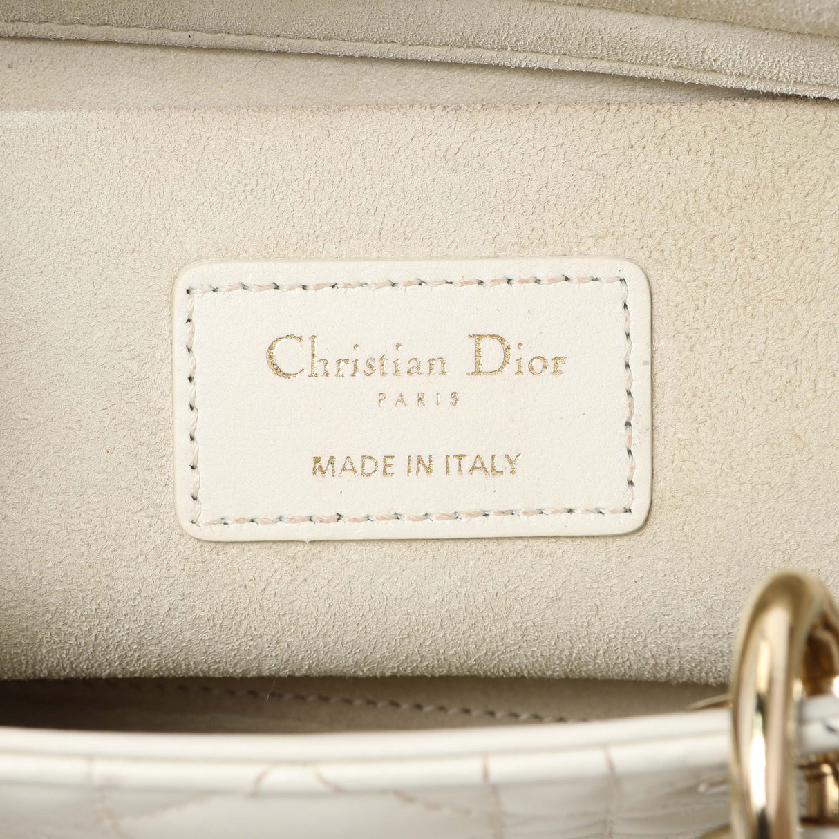Christian Dior White Lambskin Cannage Medium Lady D-Joy Handbags Christian Dior