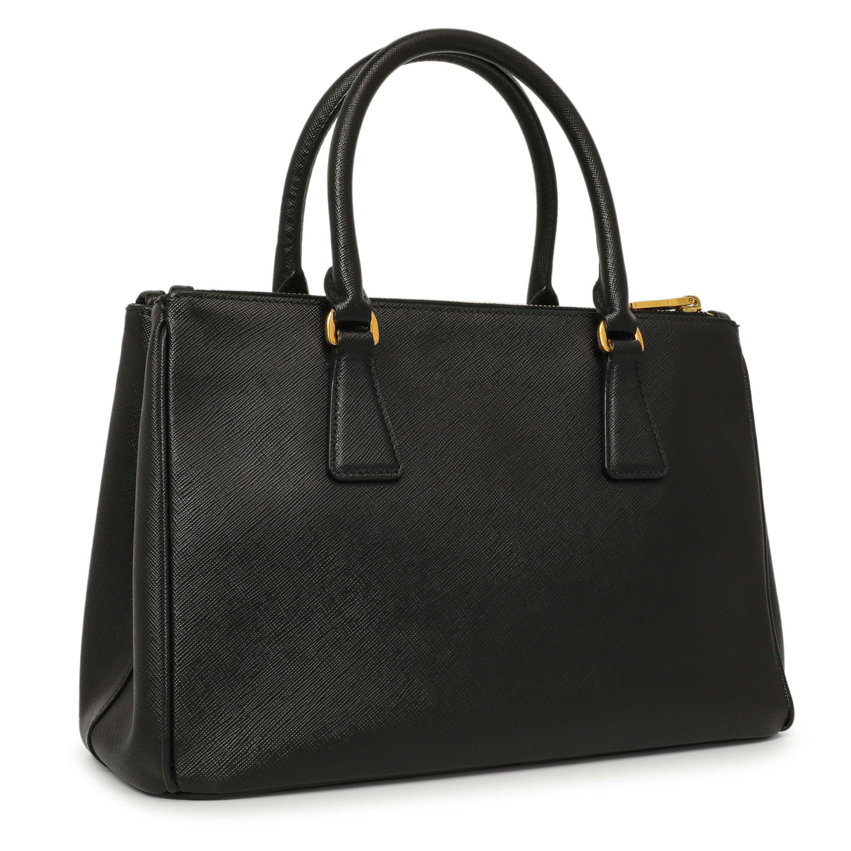 Prada Black Saffiano Small Galleria Double Zip Tote Handbags Prada