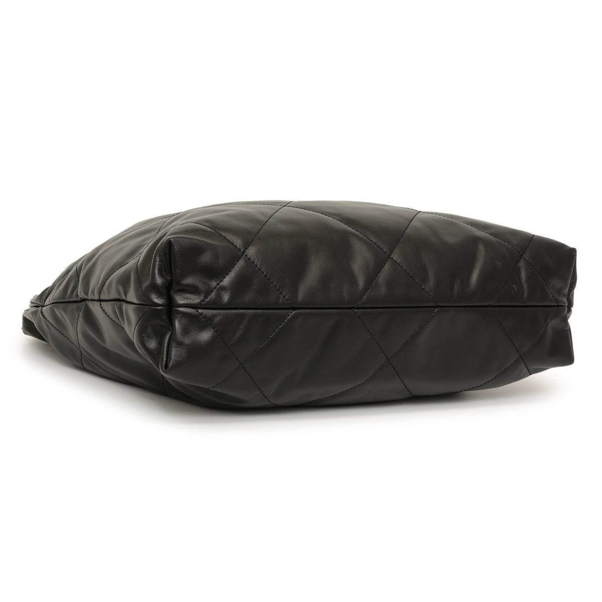 Chanel Black Quilted Shiny Calfskin Small 22 Handbags Chanel