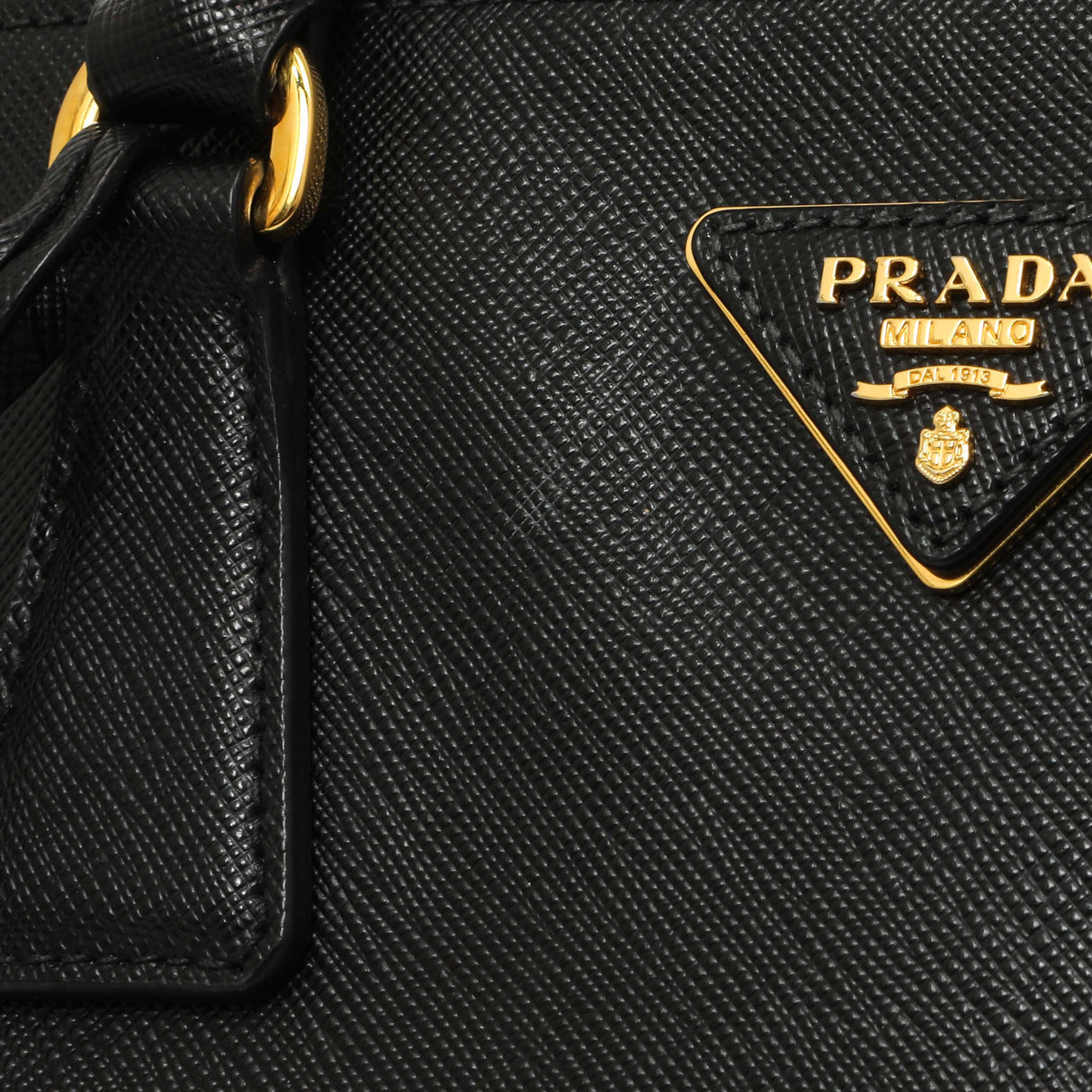 Prada Black Saffiano Small Galleria Double Zip Tote Handbags Prada