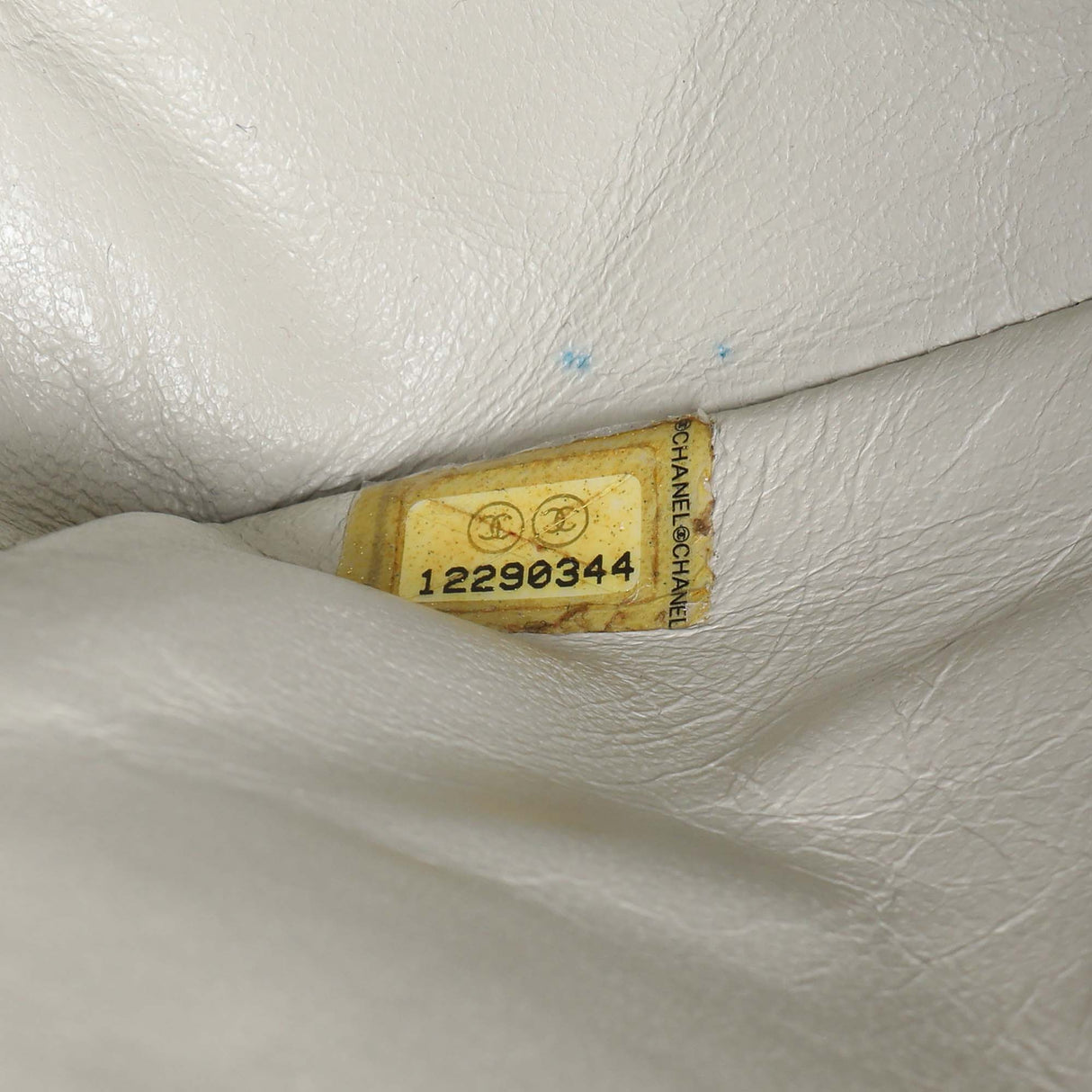 Chanel Beige Crinkled Patent Medium Double Flap Handbags Chanel