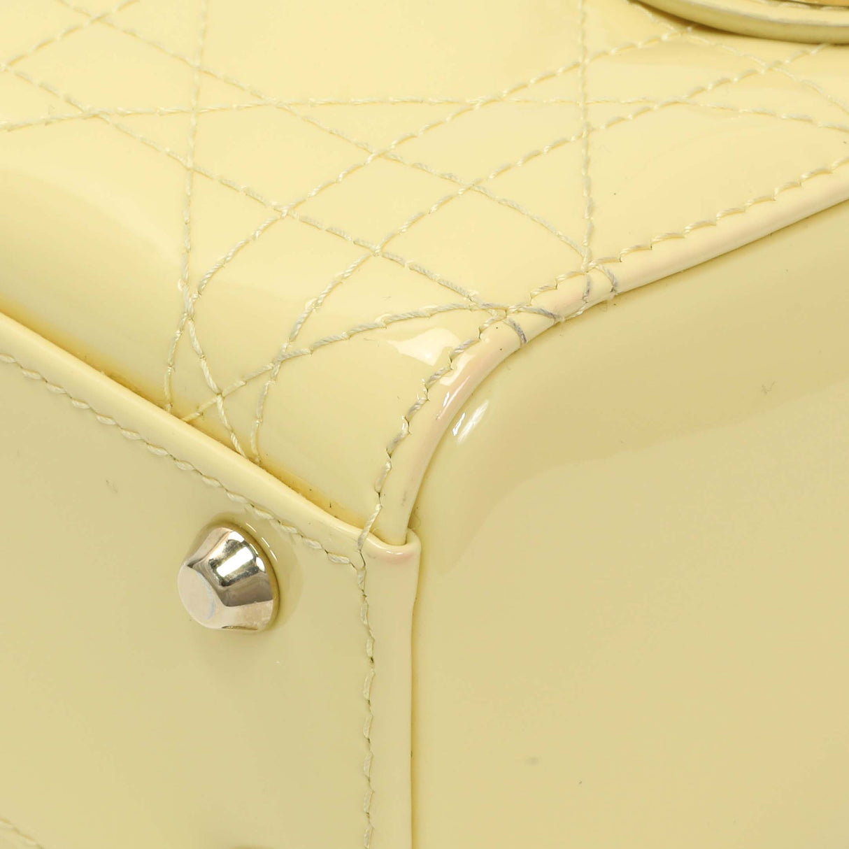 Christian Dior Yellow Patent Cannage Mini Lady Dior Handbags Christian Dior