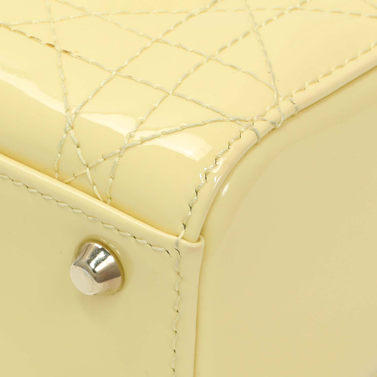 Christian Dior Yellow Patent Cannage Mini Lady Dior Handbags Christian Dior