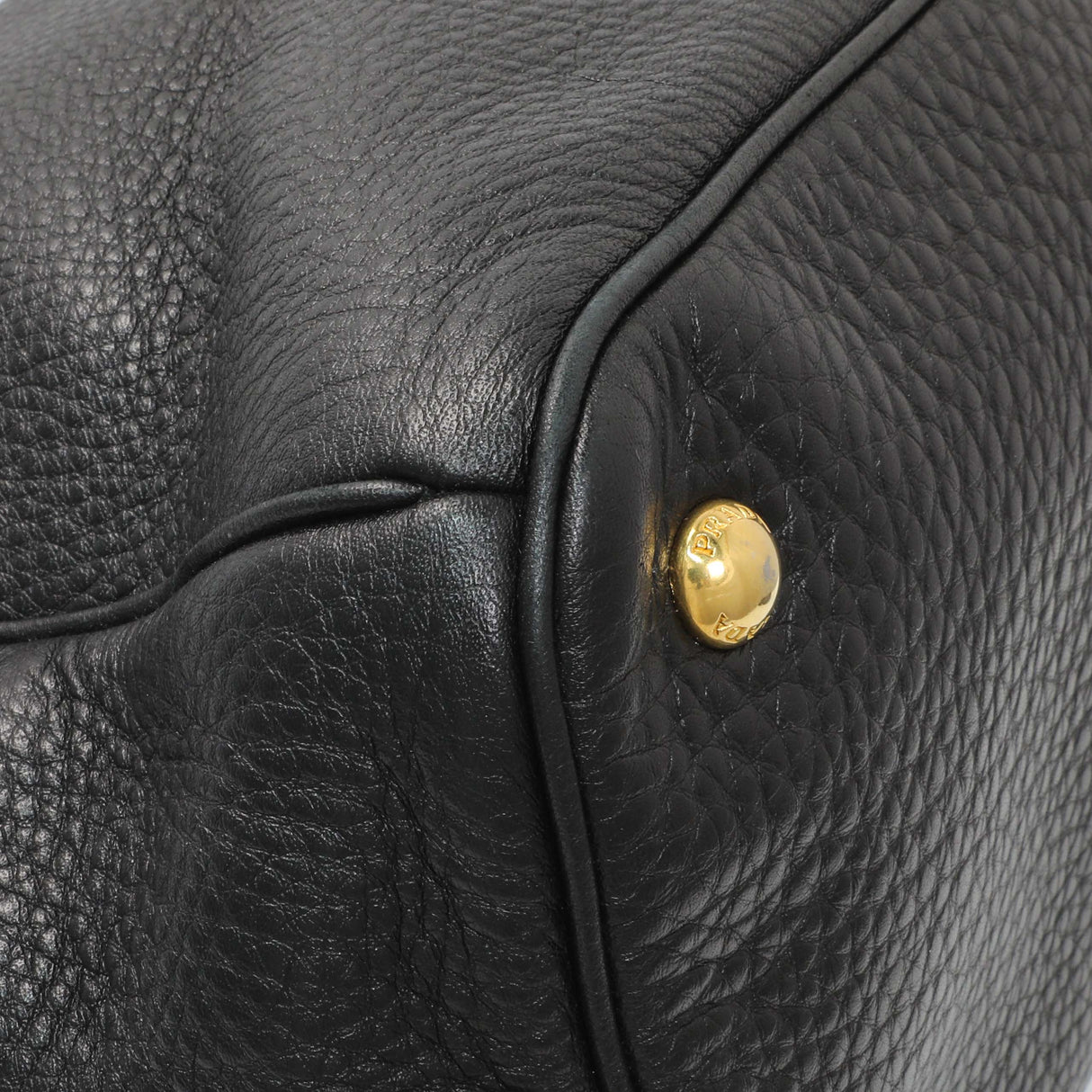 Prada Black Vitello Daino Shopping Tote Handbags Prada