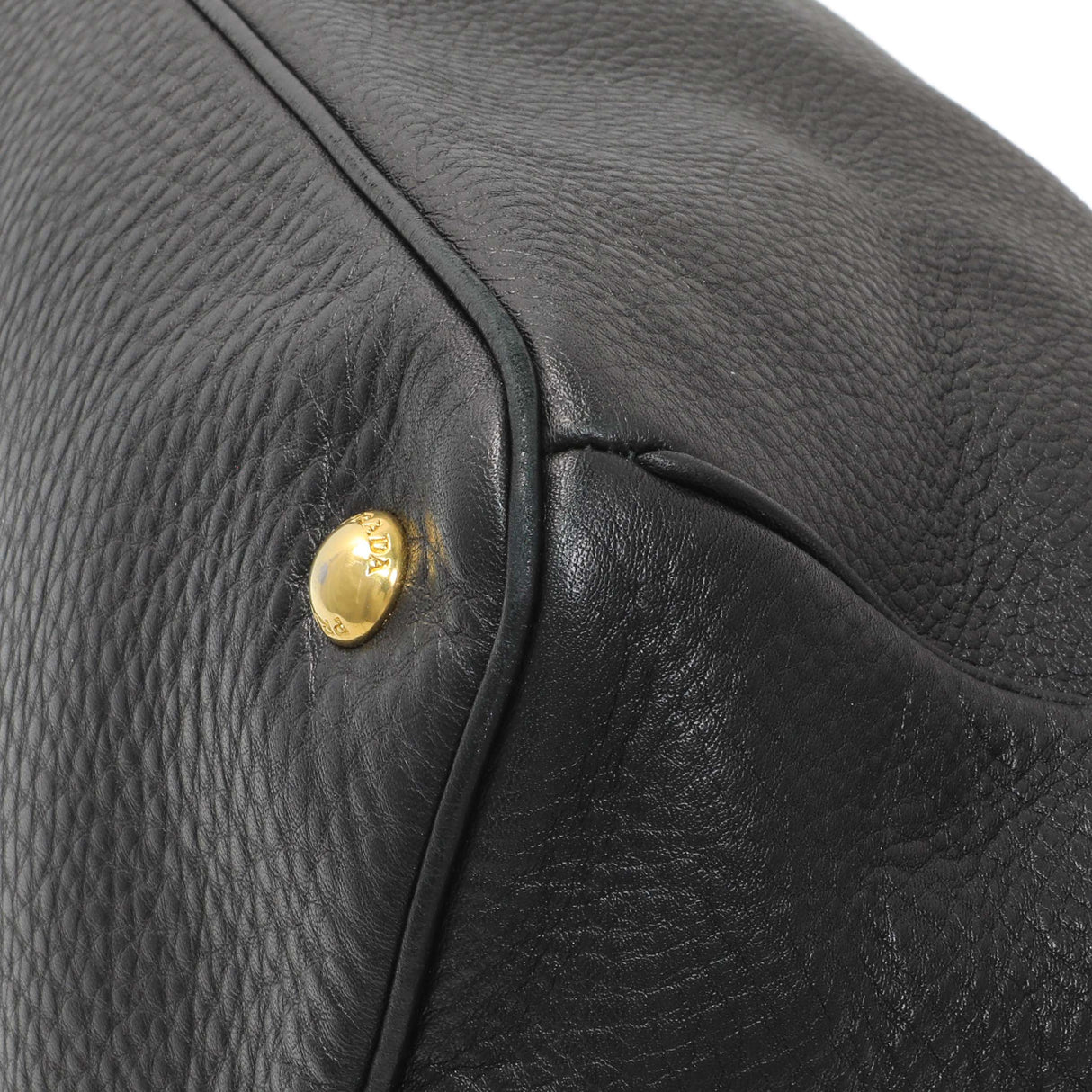 Prada Black Vitello Daino Shopping Tote Handbags Prada