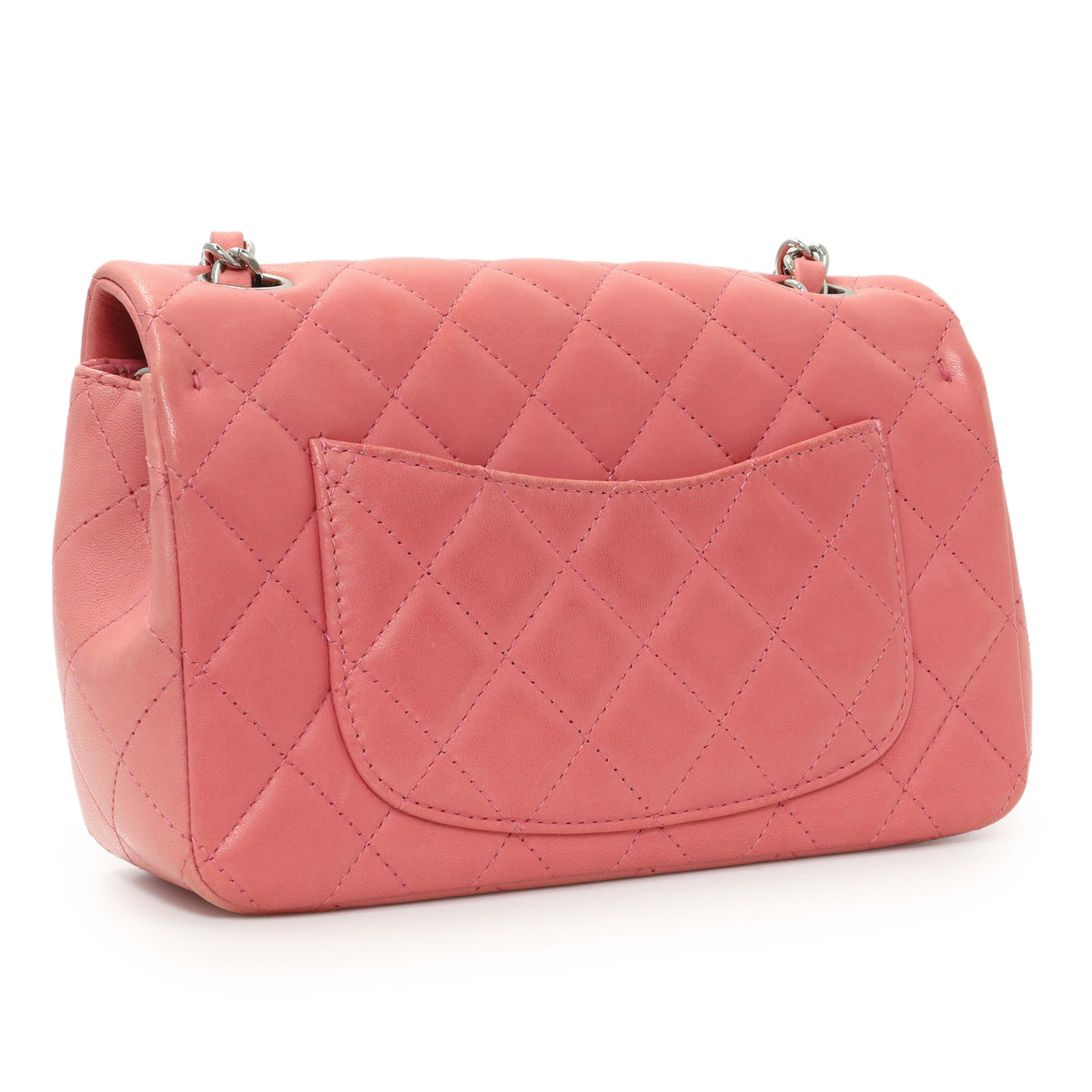 Chanel Pink Quilted Lambskin Mini Rectangular Flap Handbags Chanel