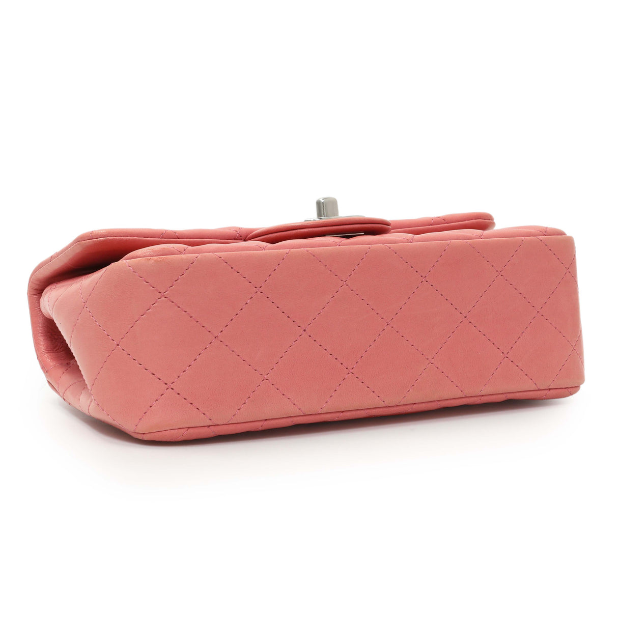 Chanel Pink Quilted Lambskin Mini Rectangular Flap Handbags Chanel