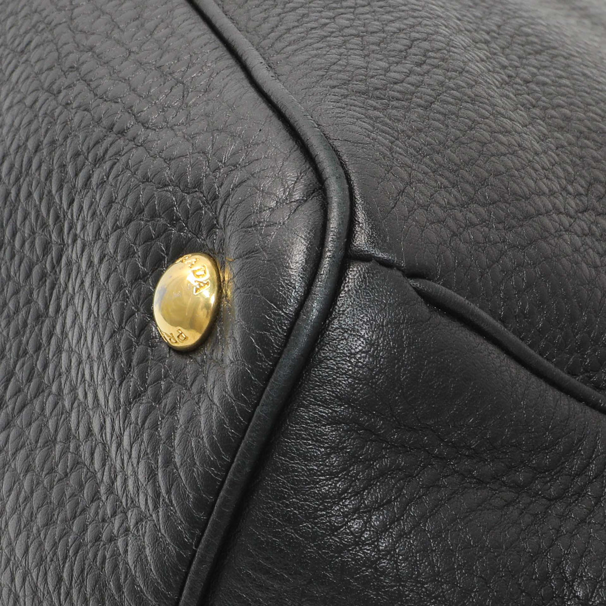 Prada Black Vitello Daino Shopping Tote Handbags Prada