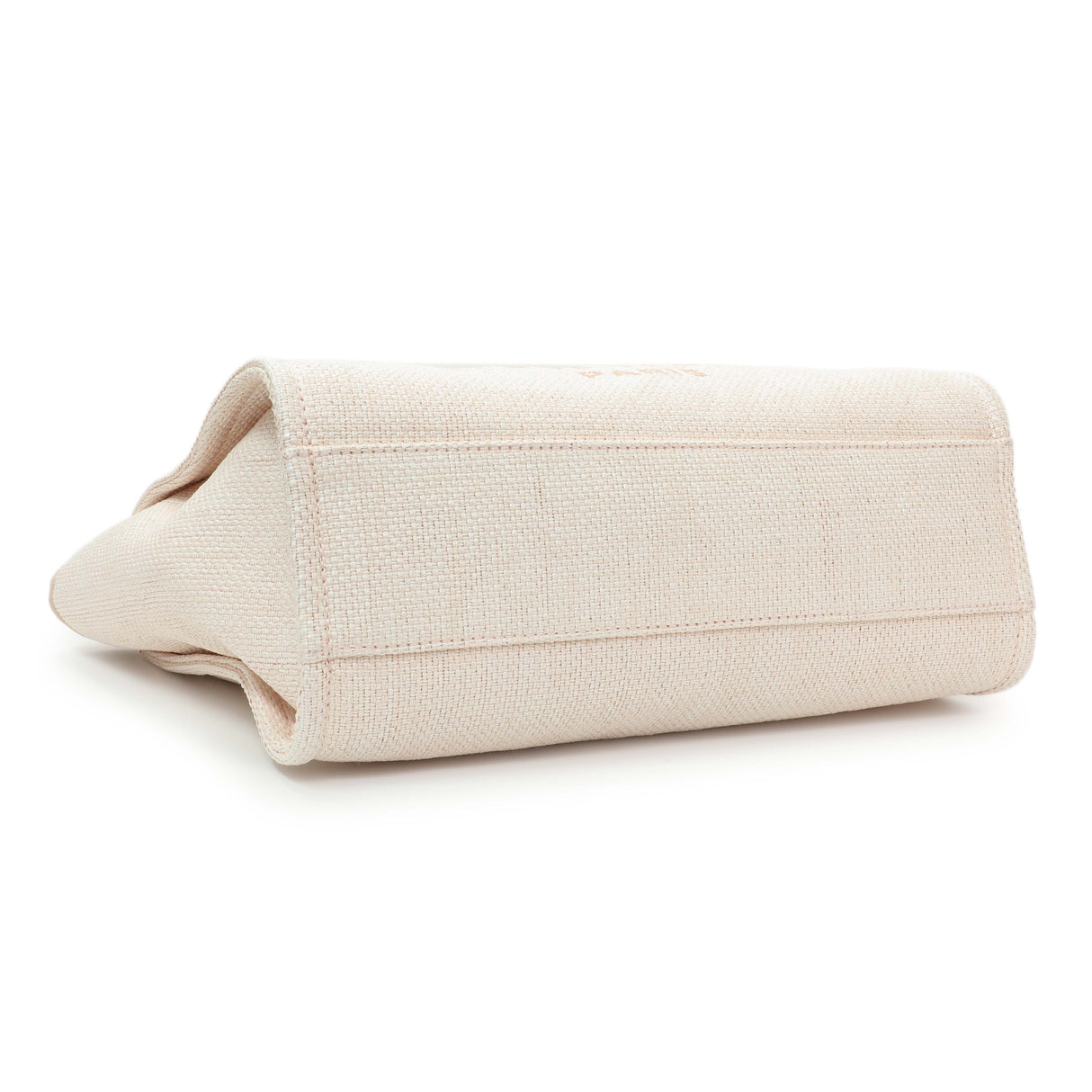 Chanel Light Pink Woven Straw Raffia Small Deauville Tote Handbags Chanel