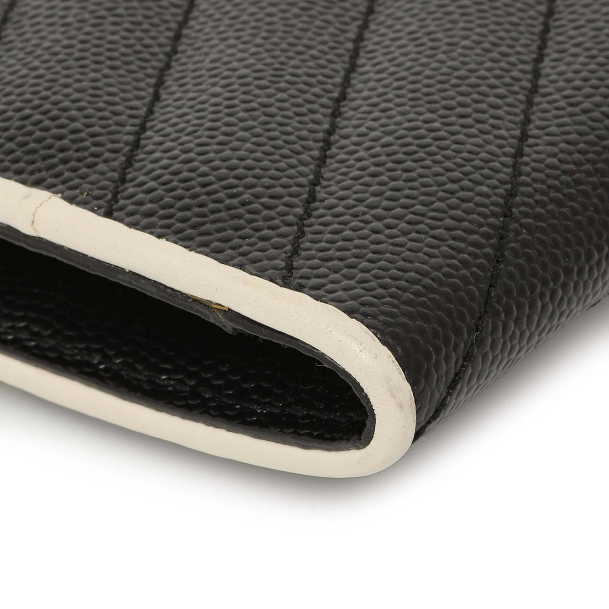 Saint Laurent Black Grain De Poudre Matelasse Chevron Monogram Envelope Wallet Accessories Saint Laurent