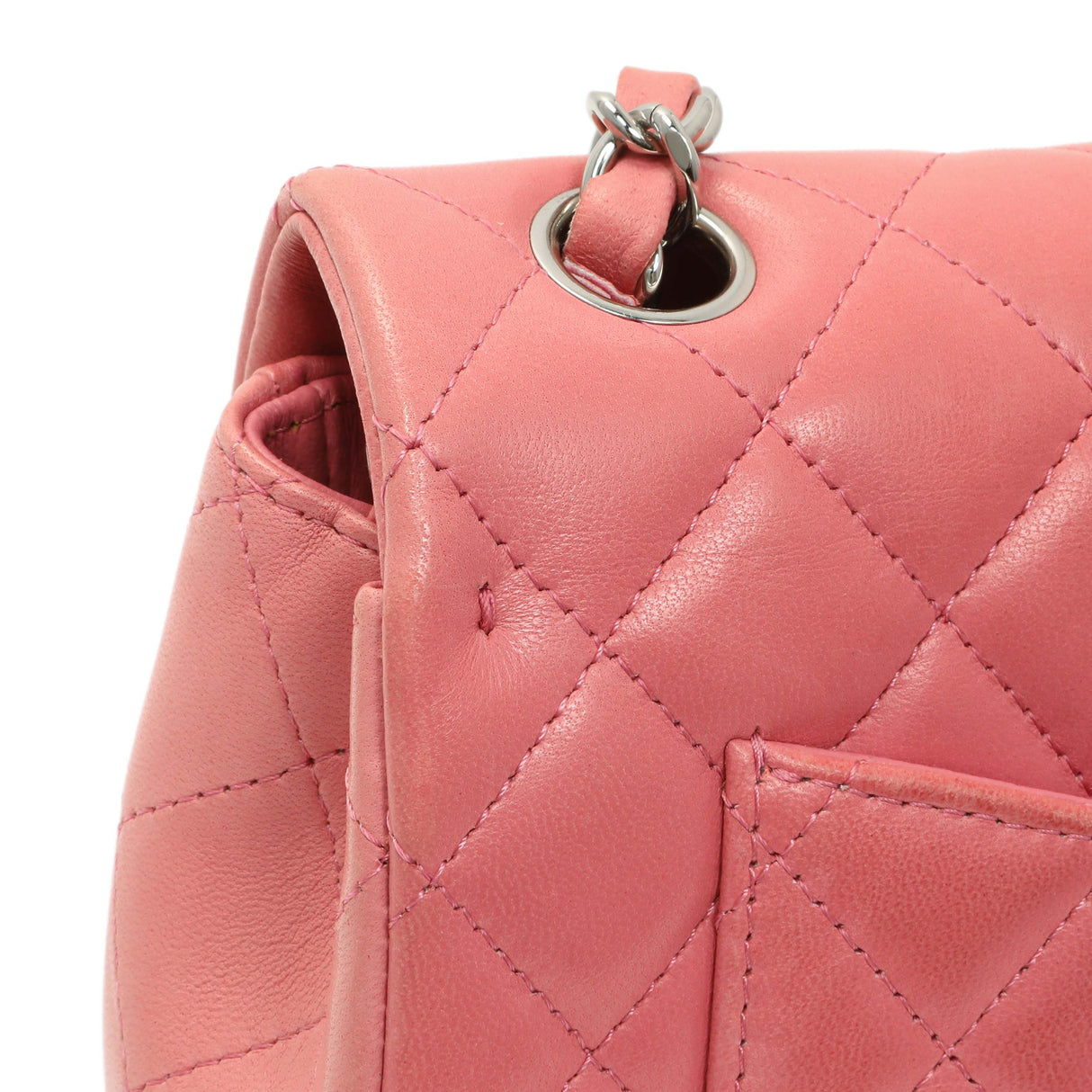 Chanel Pink Quilted Lambskin Mini Rectangular Flap Handbags Chanel