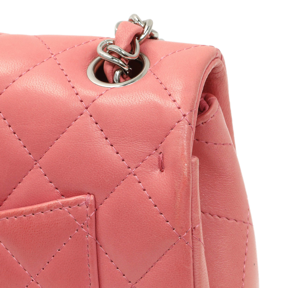 Chanel Pink Quilted Lambskin Mini Rectangular Flap Handbags Chanel
