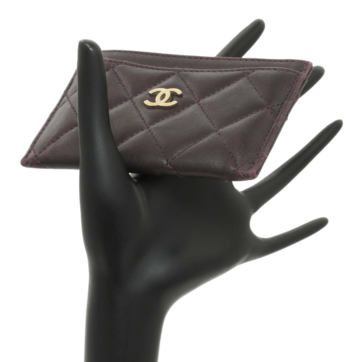 Chanel Purple Lambskin Quilted Card Holder Accessories Chanel