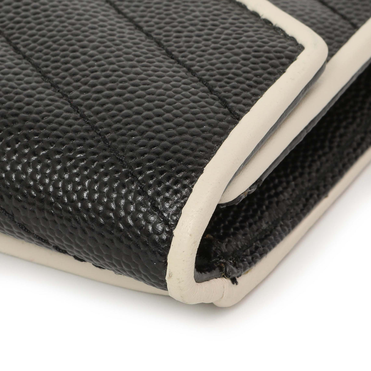 Saint Laurent Black Grain De Poudre Matelasse Chevron Monogram Envelope Wallet Accessories Saint Laurent