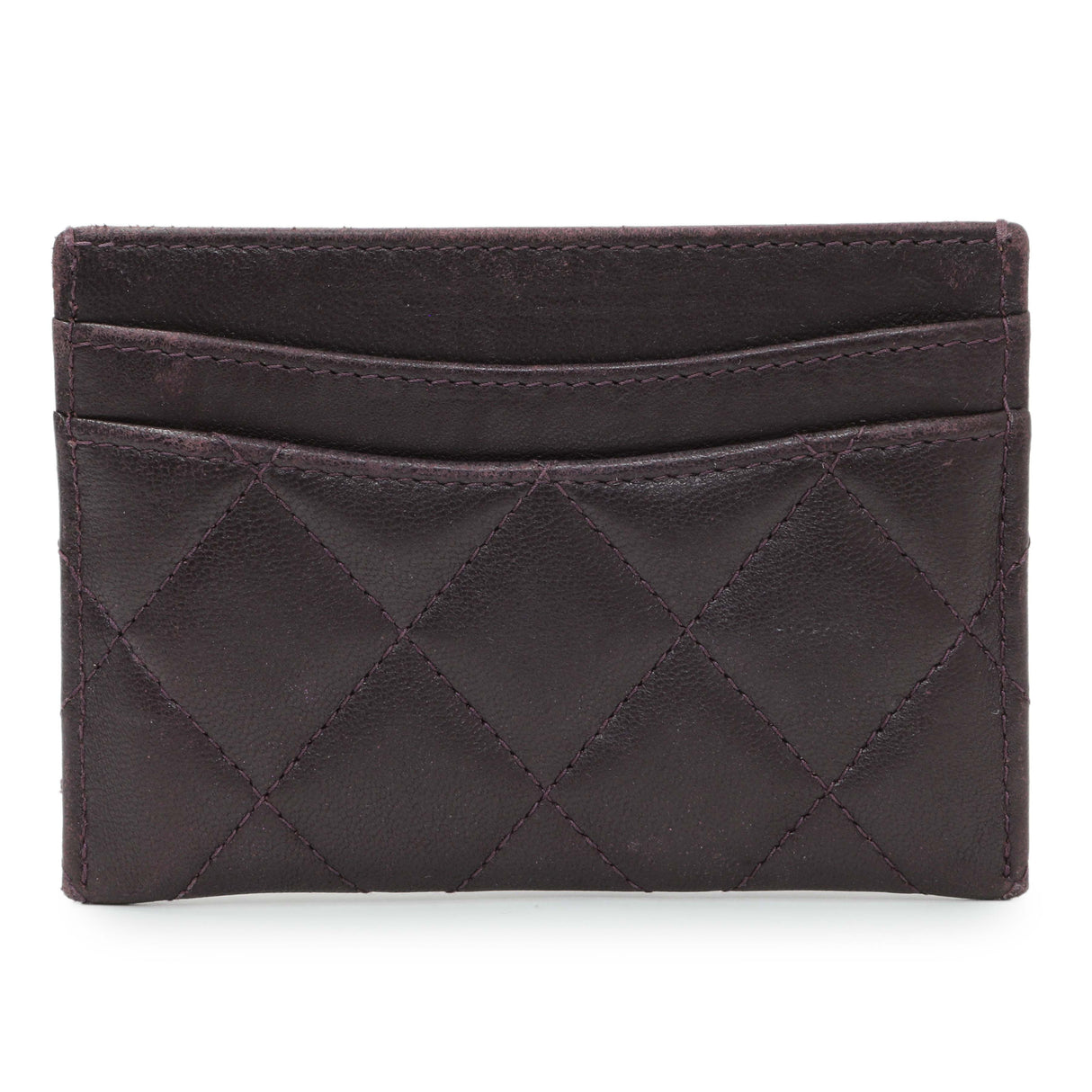 Chanel Purple Lambskin Quilted Card Holder Accessories Chanel