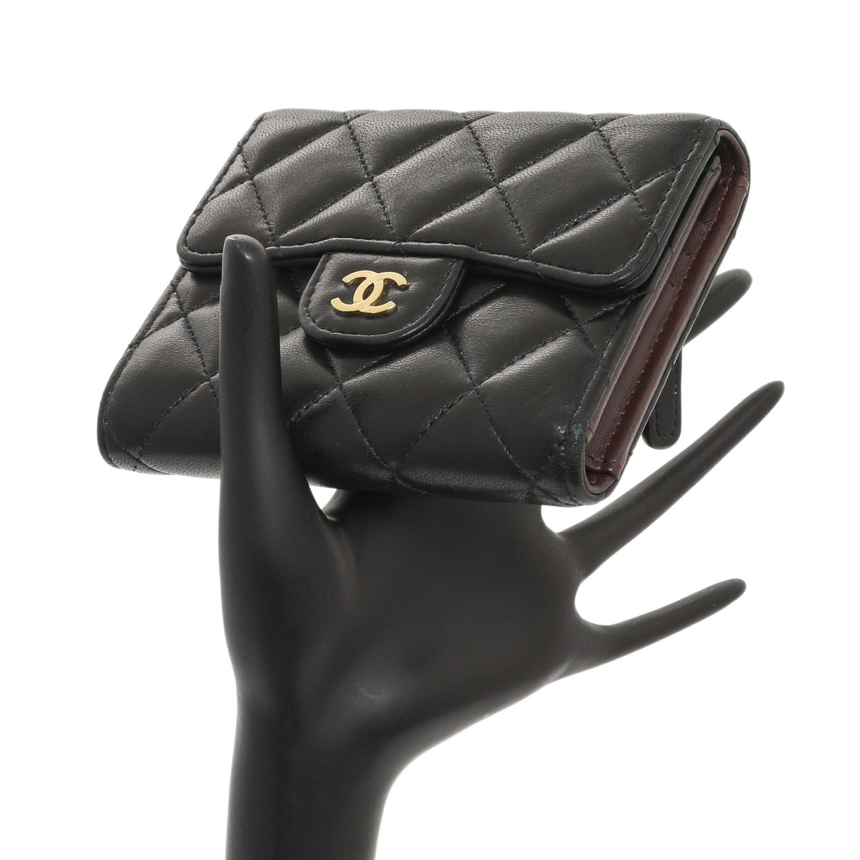 Chanel Black Quilted Lambskin Small Flap Wallet