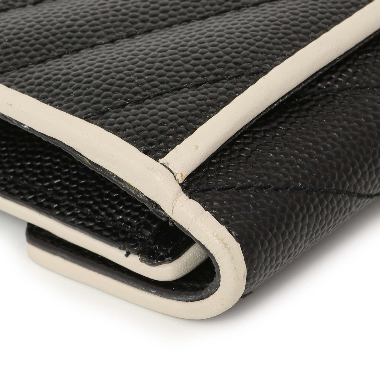 Saint Laurent Black Grain De Poudre Matelasse Chevron Monogram Envelope Wallet Accessories Saint Laurent