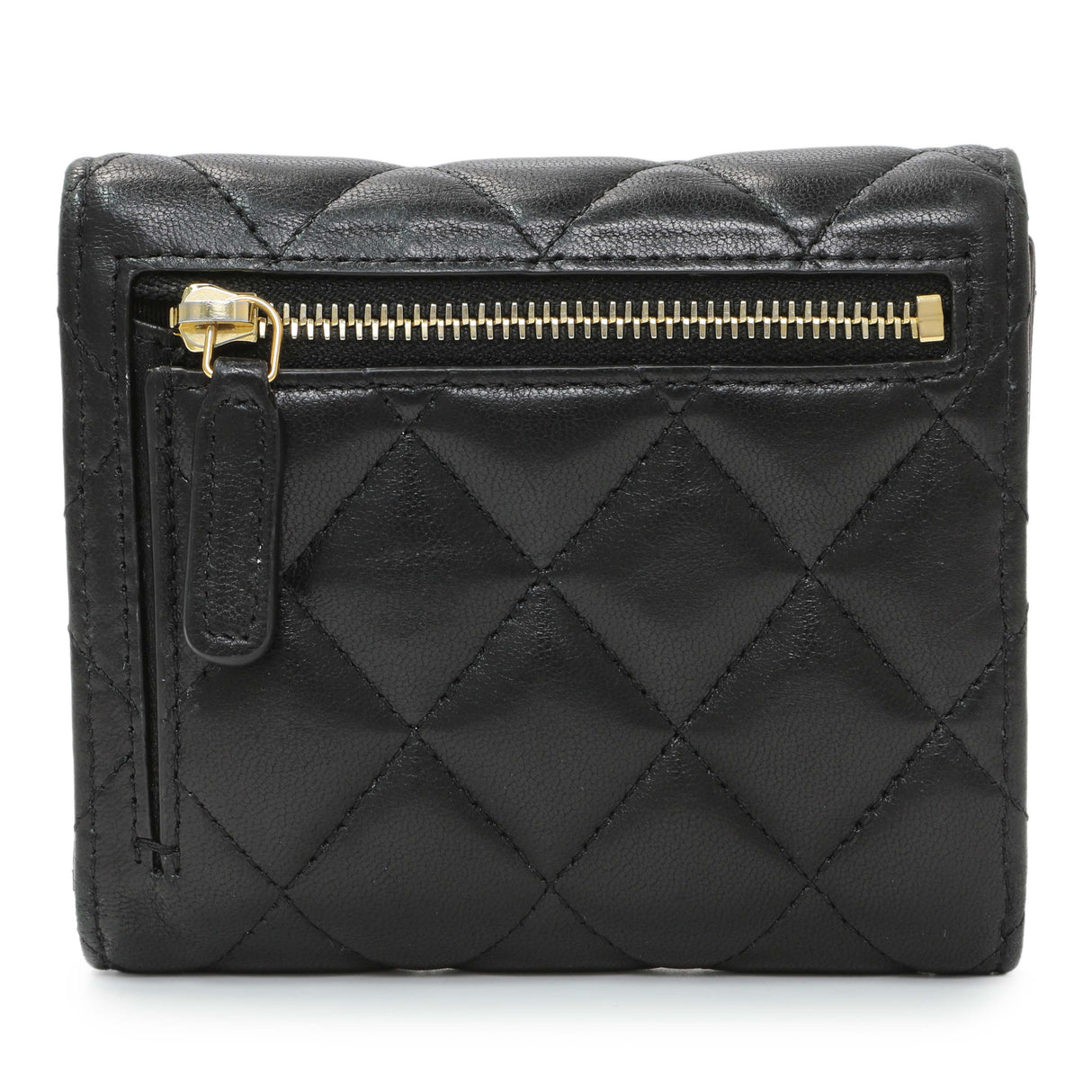 Chanel Black Quilted Lambskin Small Flap Wallet