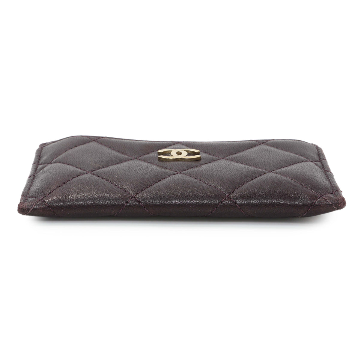 Chanel Purple Lambskin Quilted Card Holder Accessories Chanel