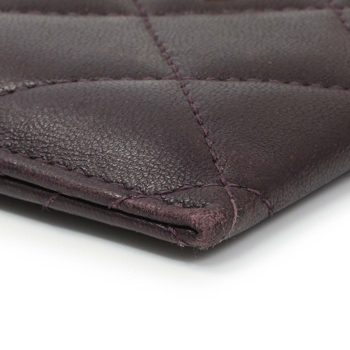 Chanel Purple Lambskin Quilted Card Holder Accessories Chanel