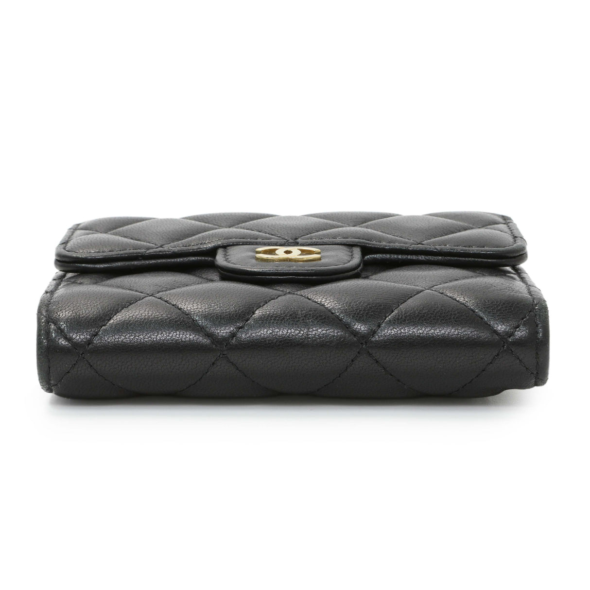 Chanel Black Quilted Lambskin Small Flap Wallet