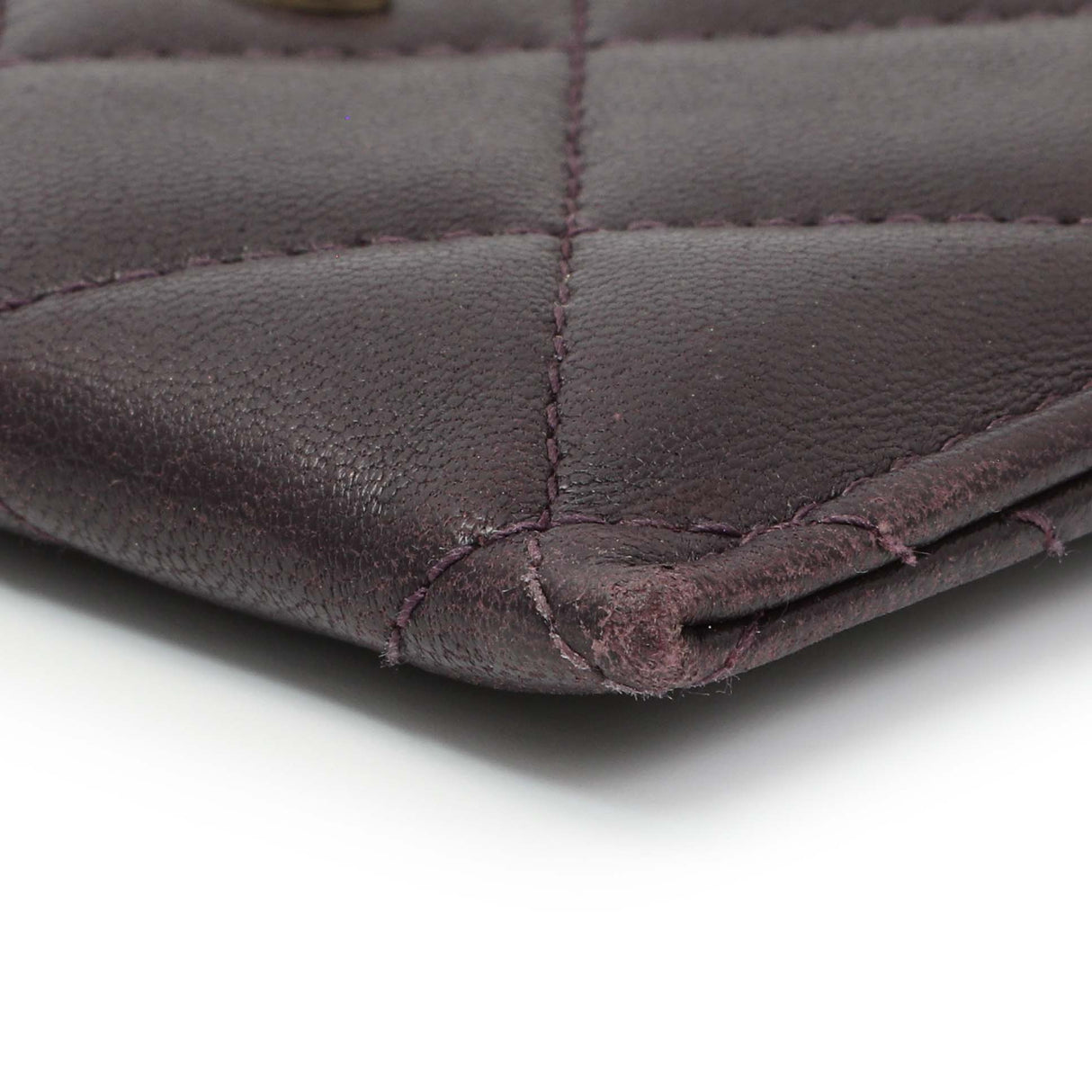 Chanel Purple Lambskin Quilted Card Holder Accessories Chanel