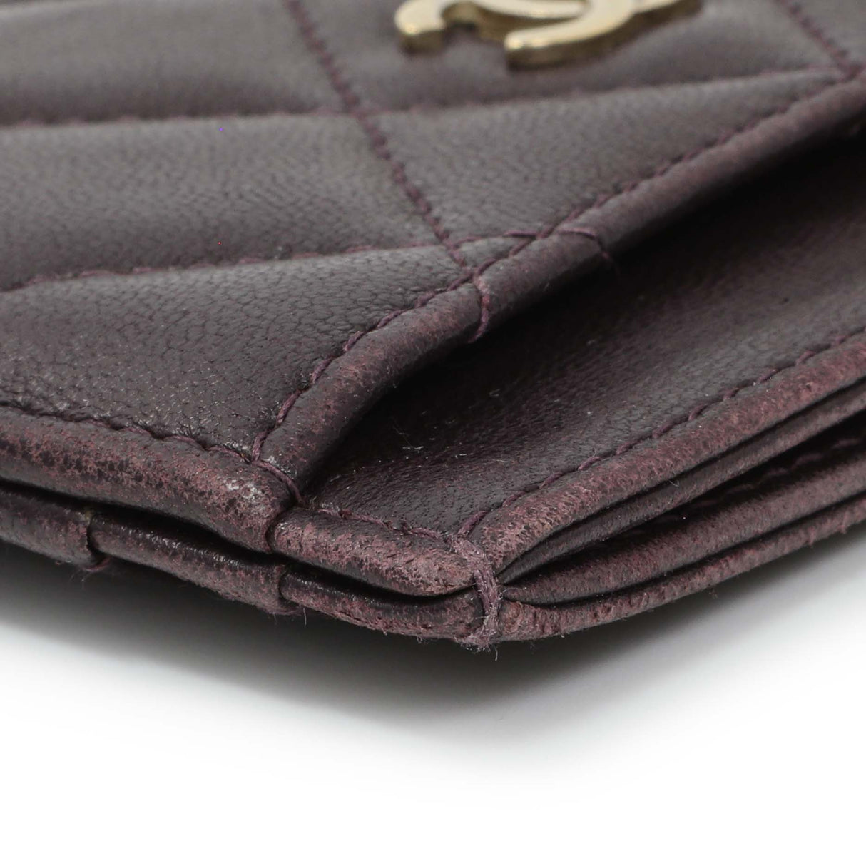 Chanel Purple Lambskin Quilted Card Holder Accessories Chanel