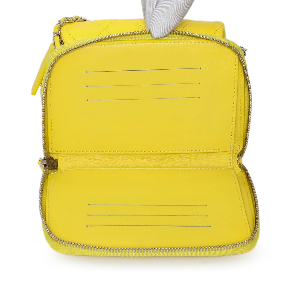 Chanel Yellow Quilted Calfskin Mini Chain Flap Handbags Chanel