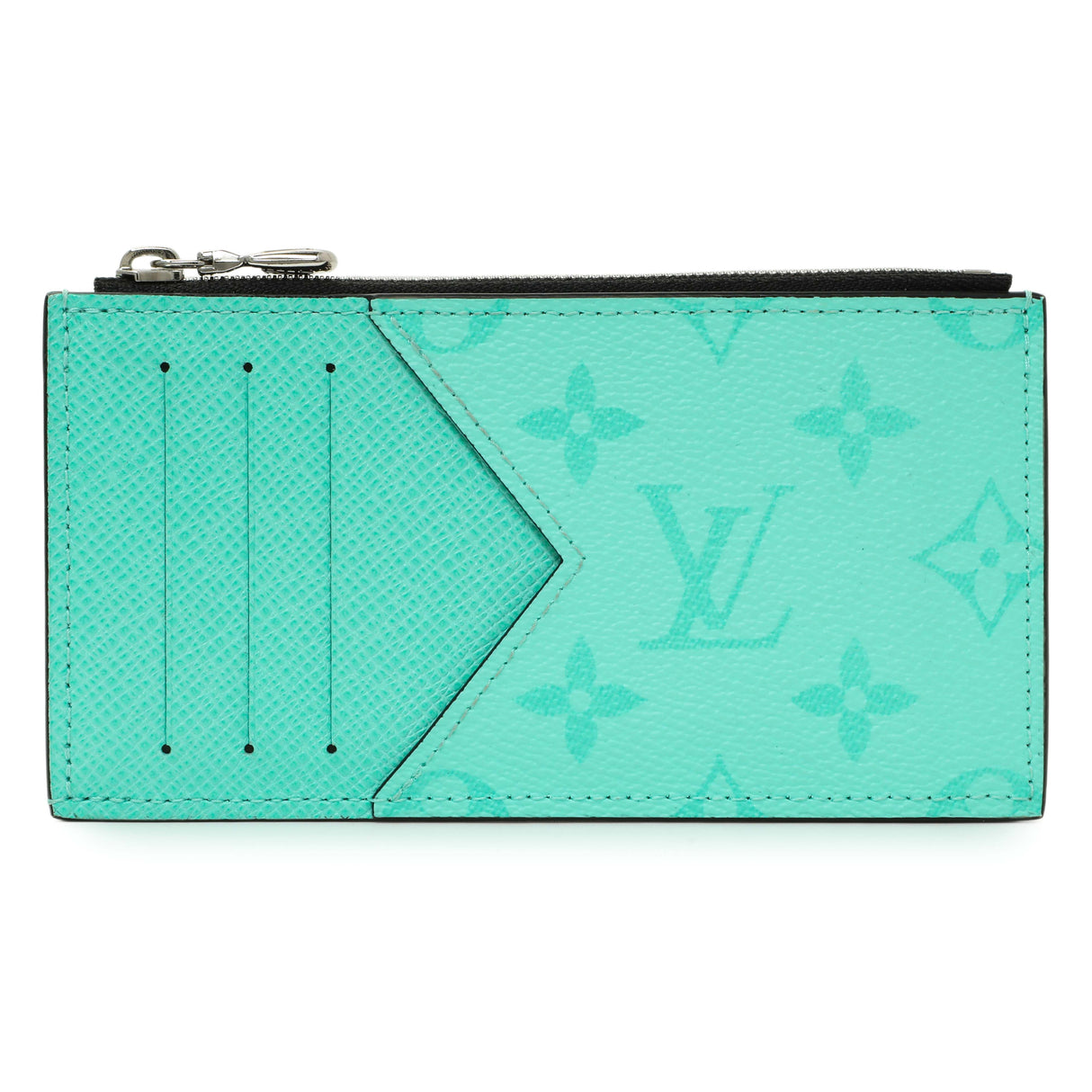 Louis Vuitton Teal Taigarama Coin Card Holder Accessories Louis Vuitton