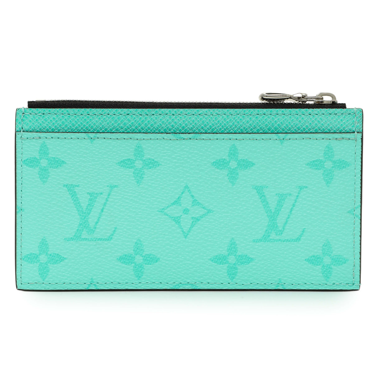 Louis Vuitton Teal Taigarama Coin Card Holder Accessories Louis Vuitton