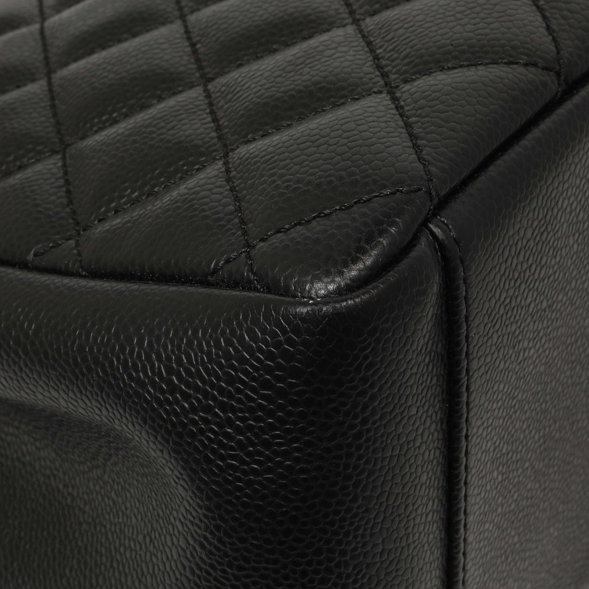 Chanel Black Quilted Caviar Grand Shopping Tote GST Handbags Chanel