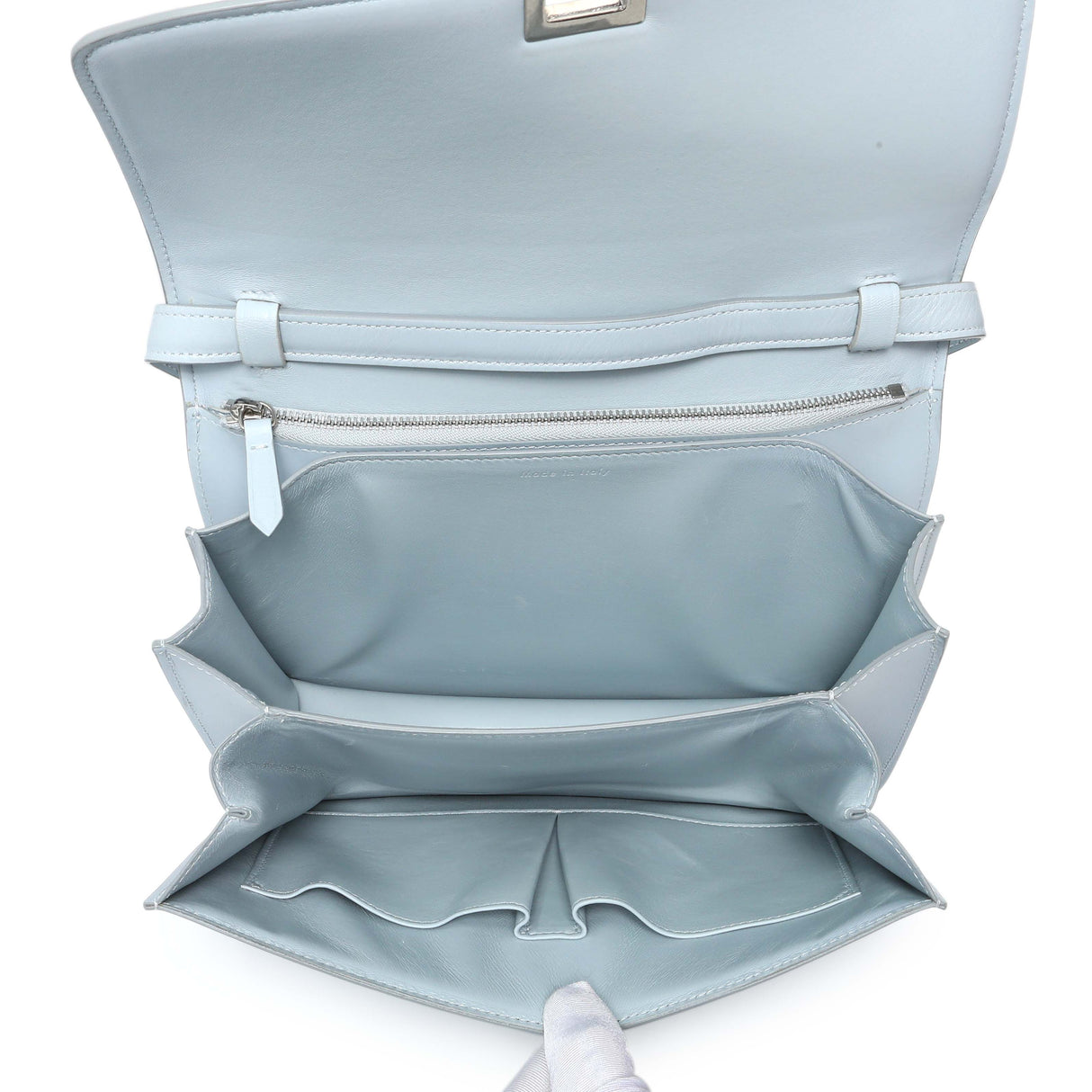 Celine Pale Blue Box Calfskin Medium Classic Flap Handbags Celine